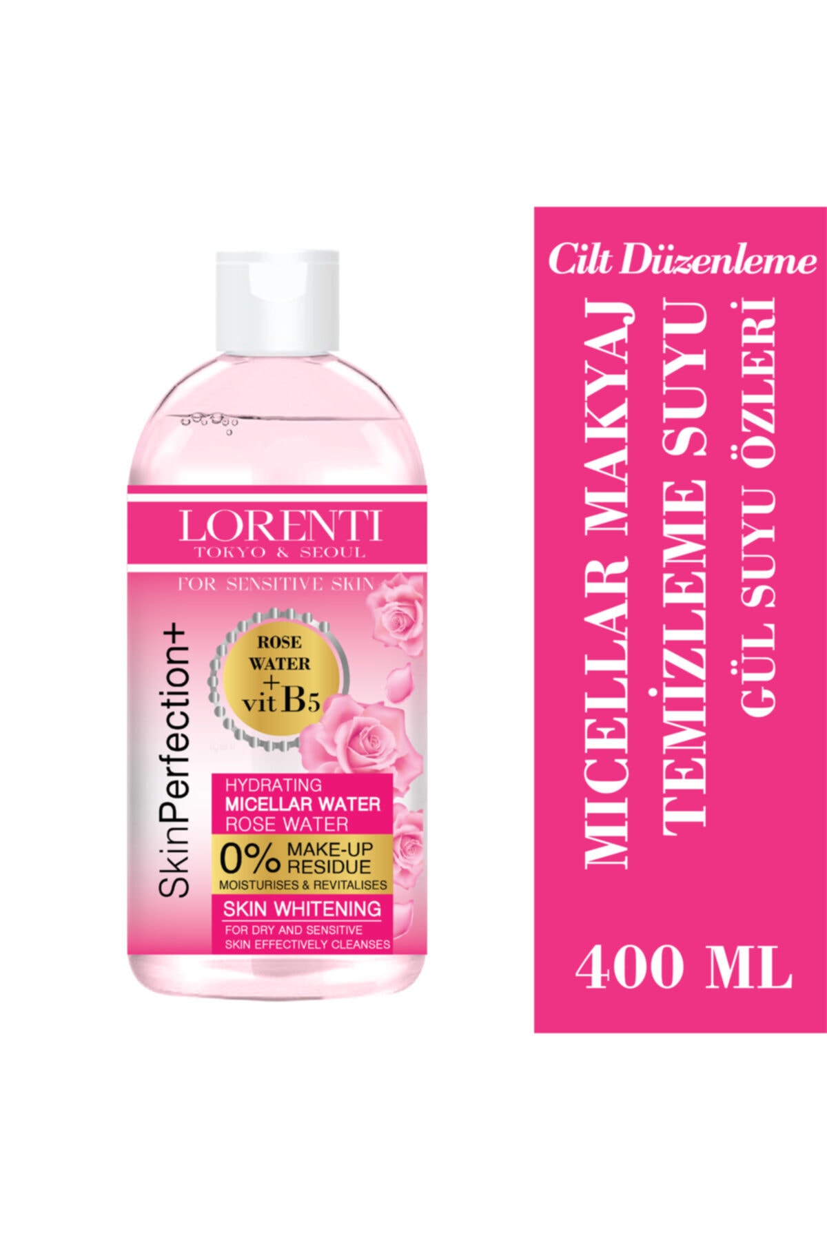 LORENTİ Gül Suyu Micellar Makyaj Temizleme Suyu 400 ml