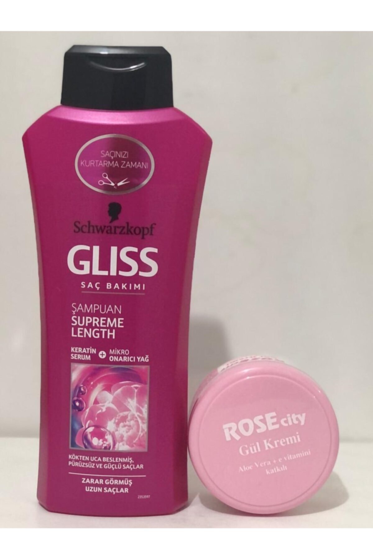 Gliss Supreme Lenght 525ml Şampuan Alana Rose City 135ml Aloe Vera Gül Krem Hediye