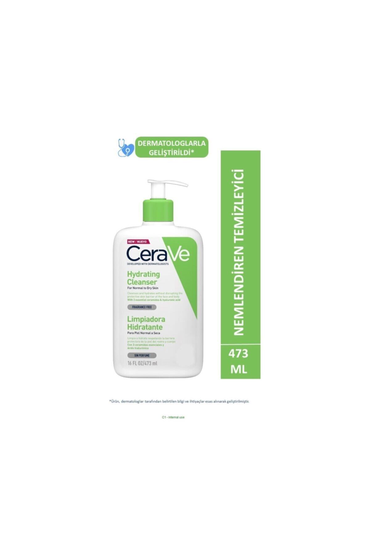CeraVe Köpüren Temizleyıcı Seramid & Hyaluronik Asit Normal & Yağlı Ciltler Yüz Vücut 473 Ml