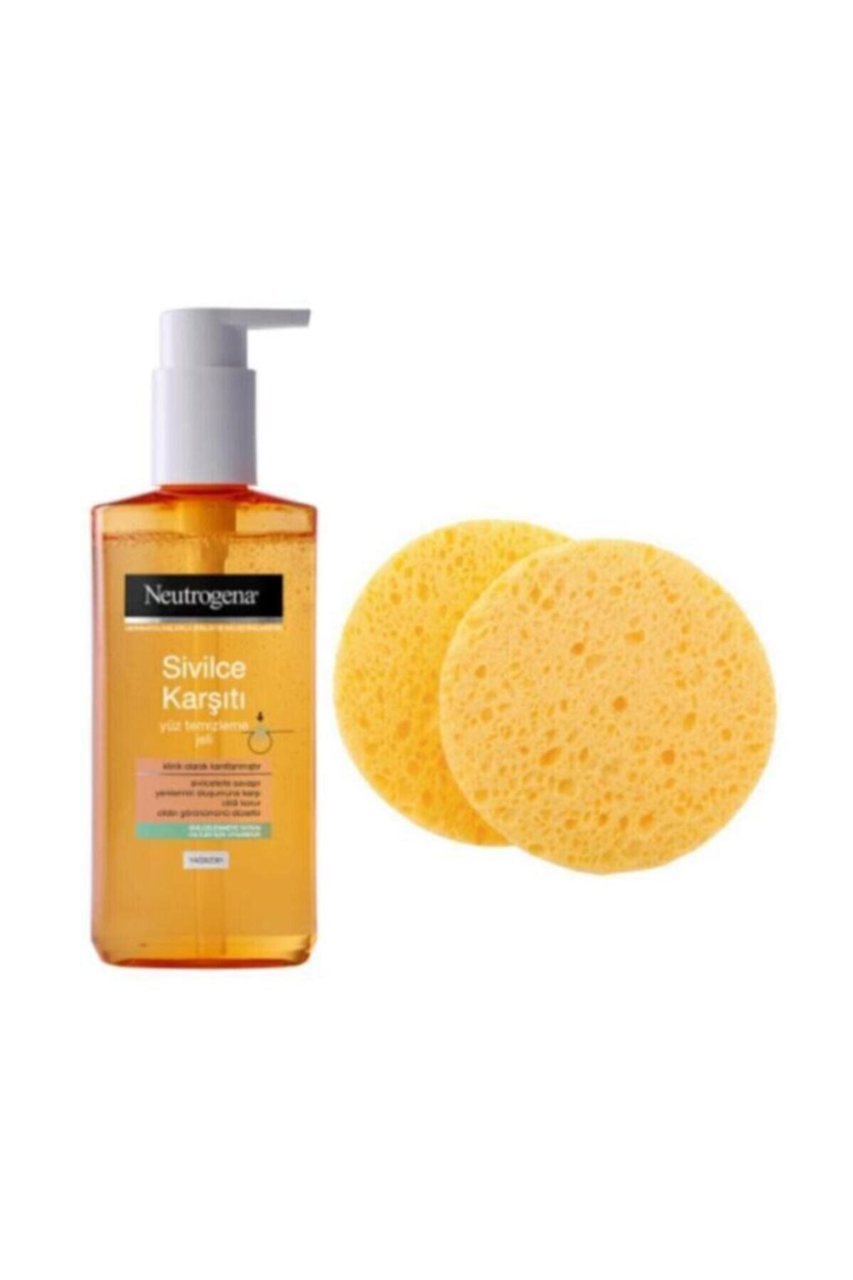 Neutrogena Sivilce Karşıtı Yüz Temizleme Jeli 200 ml + 2'li Yüz Yıkama Süngeri