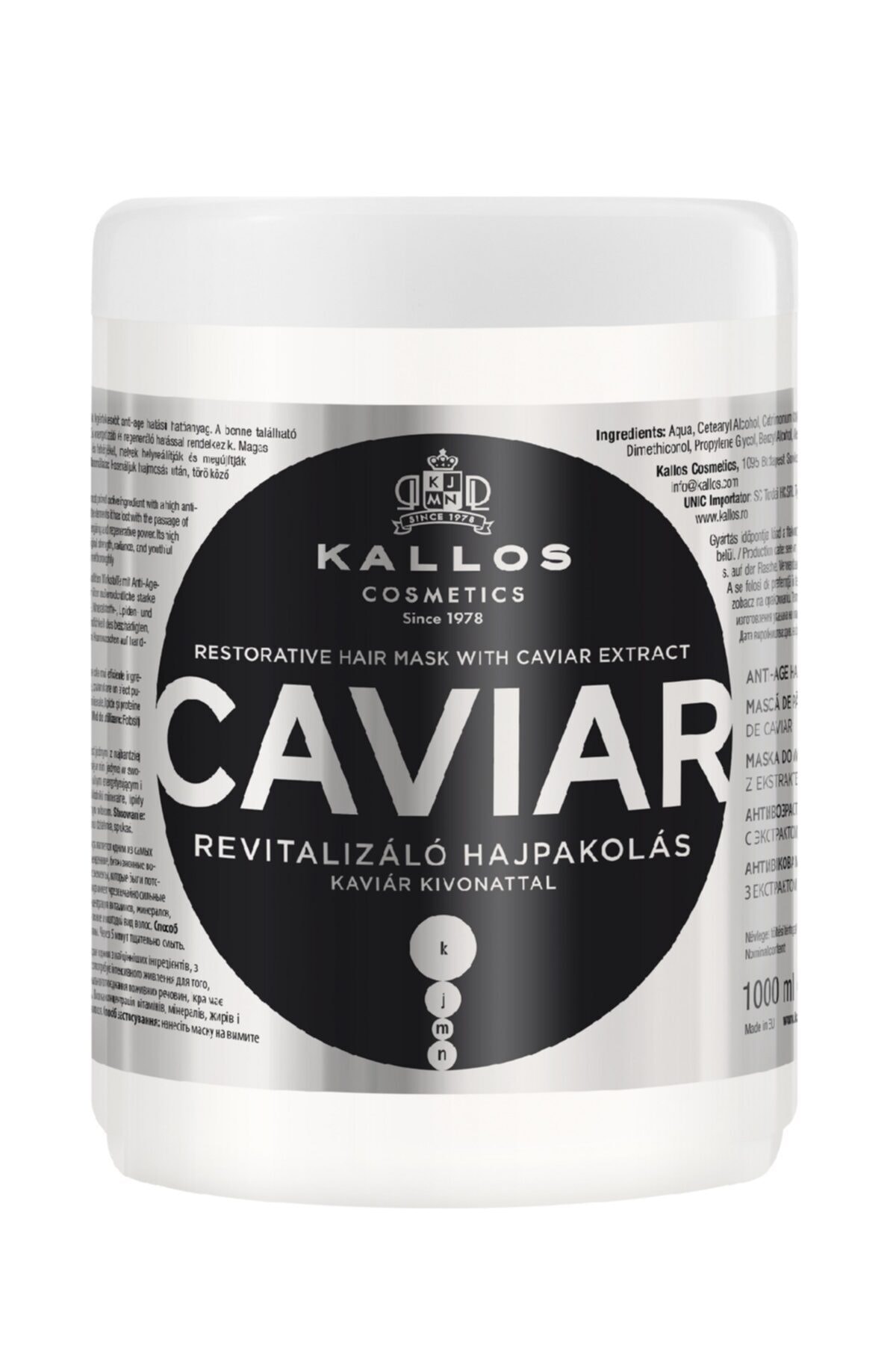 Kallos Cosmetics Caviar 1000ml Havyar Özlü Onarıcı Saç Bakım Maskesi