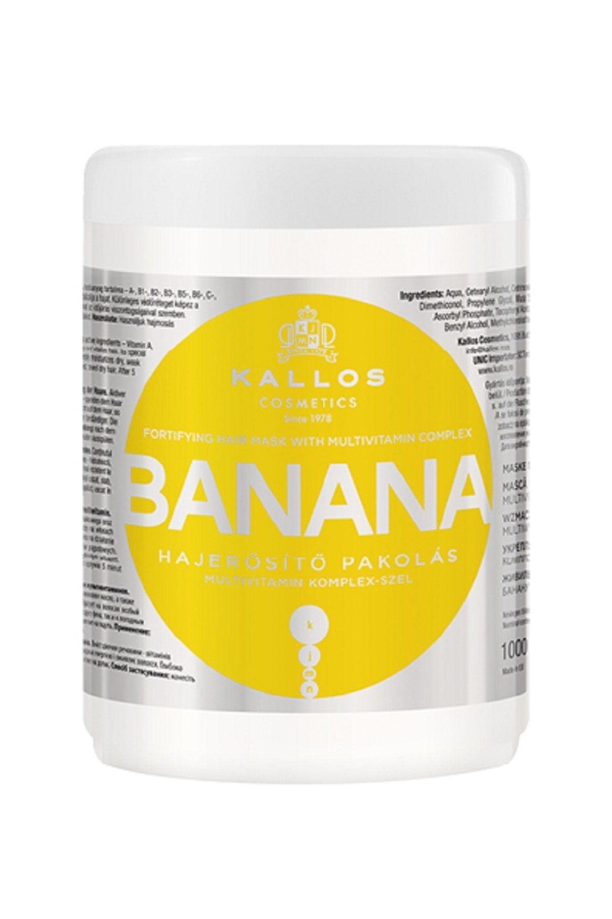 Banana Muz Ekstraktı Ve Multivitamin Içeren Güçlendirici Saç Bakım Maskesi 1000ml