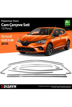 S DizaynS-Dizayn Renault Clio 5 Krom Cam Çerçevesi 12 Prç. 2019-2026 A+ Kalite 7027070