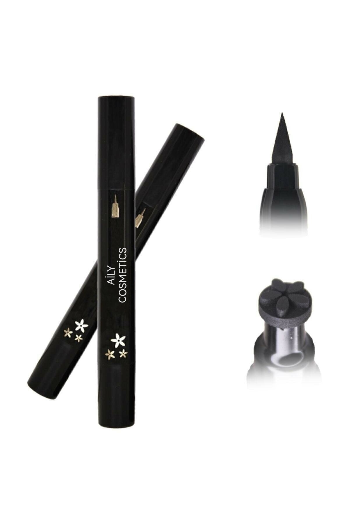 AİLY COSMETİCS Aily Çift Uçlu Çiçek Desenli Kalem Eyeliner