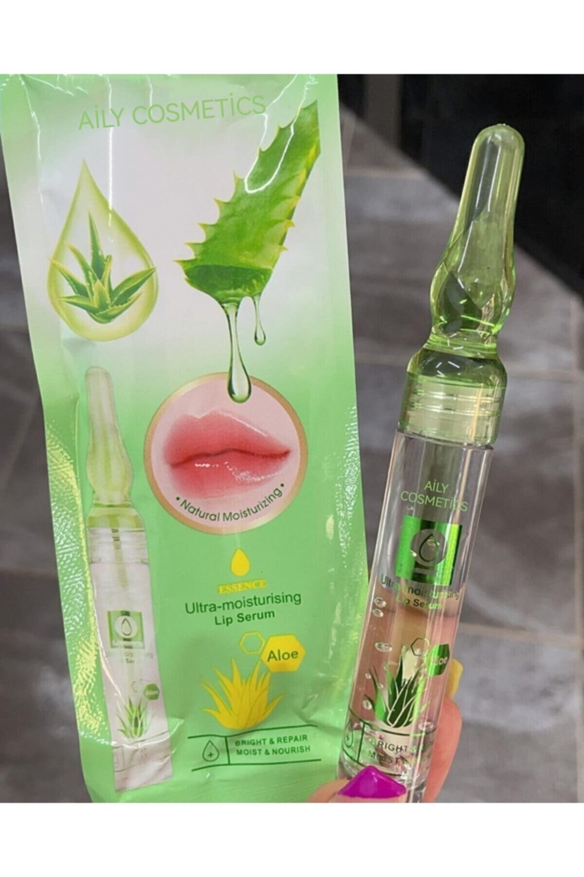 AİLY COSMETİCS Aloe Vera Özlü Ultra Nemlendirici Etkili Dudak Parlatıcı & Dolgunlaştırıcı Ruj