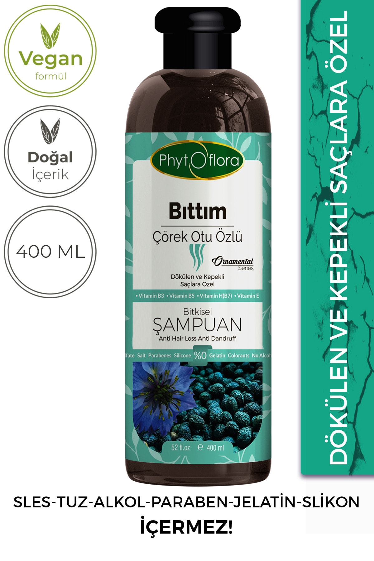 Phytoflora Tuzsuz Dökülen Ve Kepekli Saçlara Özel Bıttım Özlü Bitkisel Şampuan 400 ml
