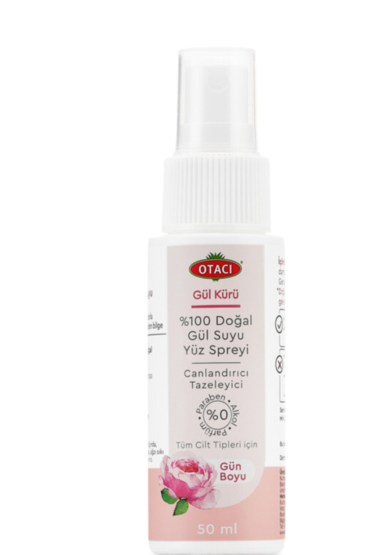 Doğal Gül Suyu Yüz Spreyi 50 ml