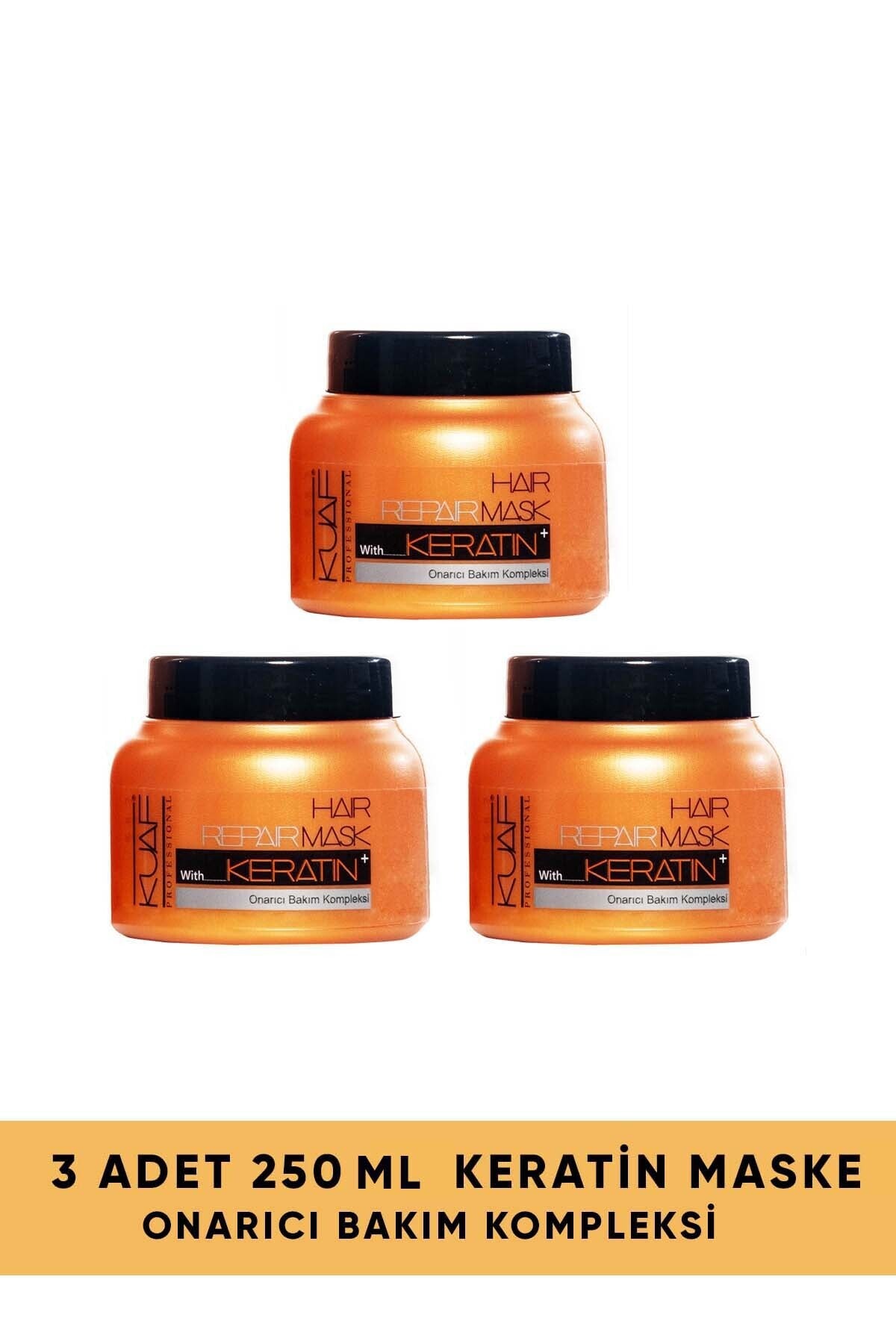 Kuaf Yıpranmış Saçlar Için Keratin Saç Bakım Maskesi 250 Ml X 3 Adet