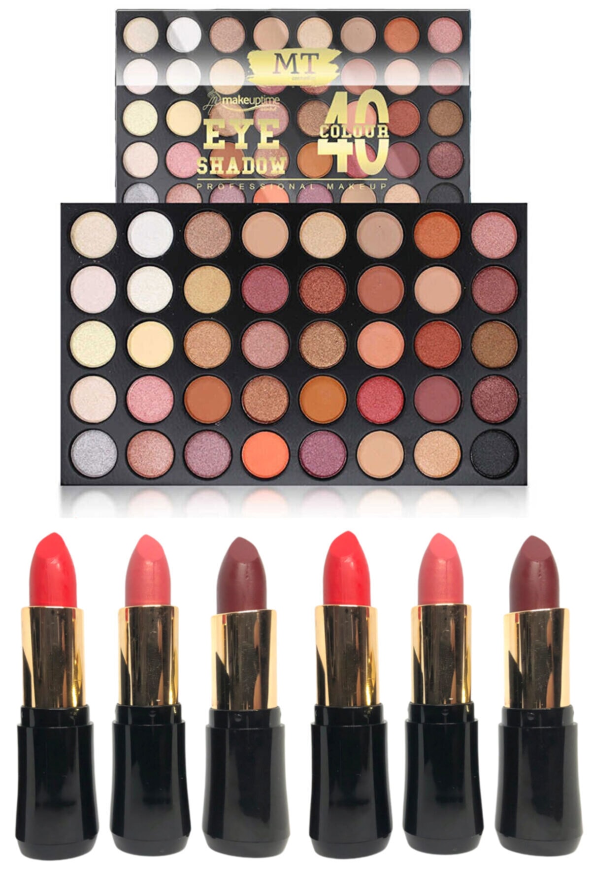 Makeuptime 40'lı Far Paleti Ve 6'lı Mat Ruj Makyaj Seti