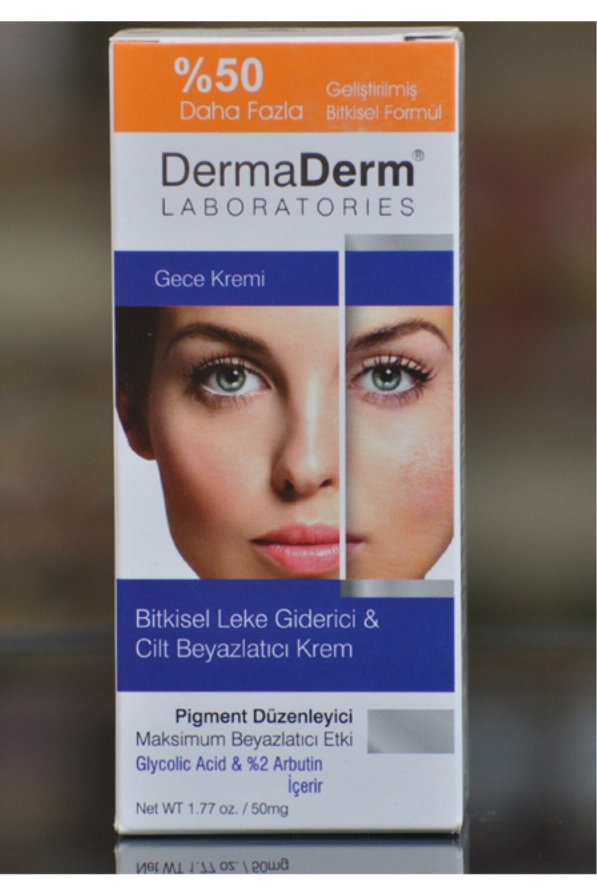DermaDerm Bitkisel & Cilt Beyazlatıcı Gece Kremi 50 mg.