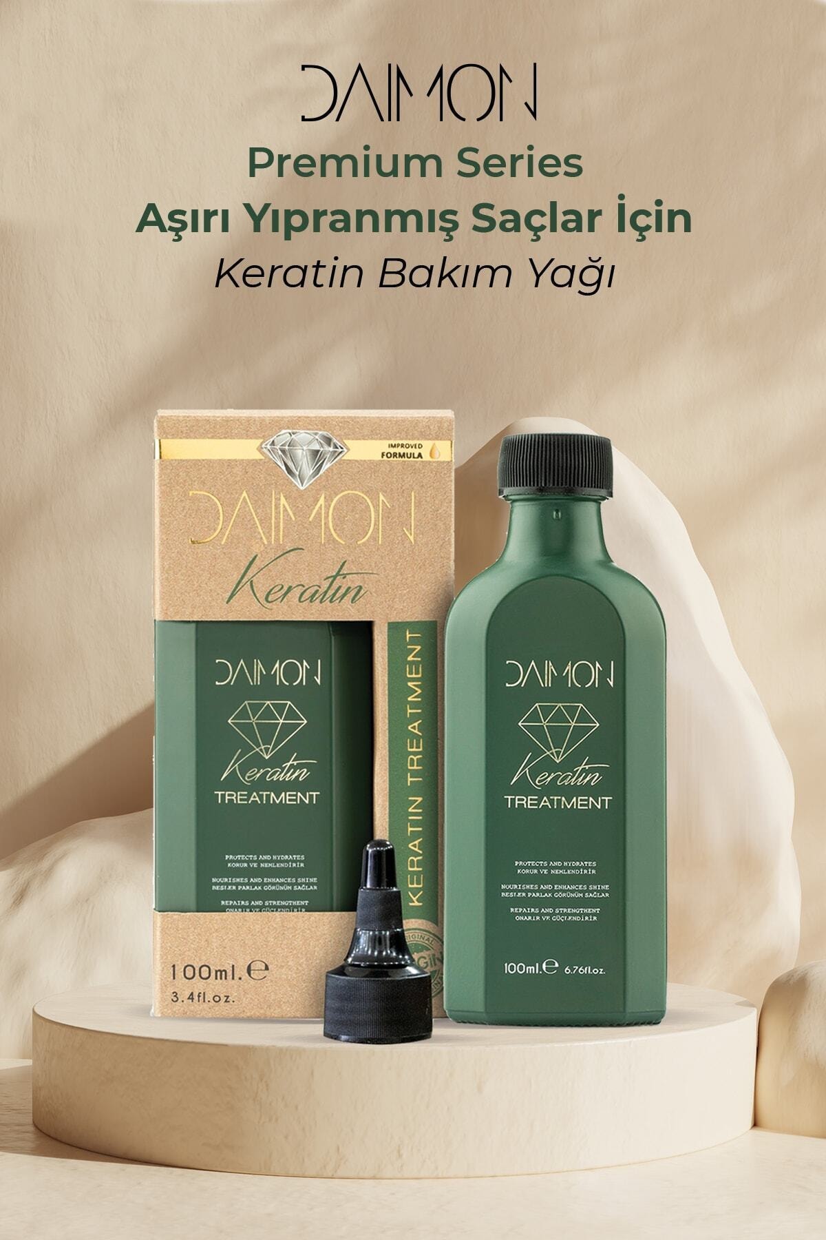 DAIMON Premium Series Aşırı Yıpranmış Saçlar Için Güçlendirilmiş Keratin Bakım Yağı 100 ml
