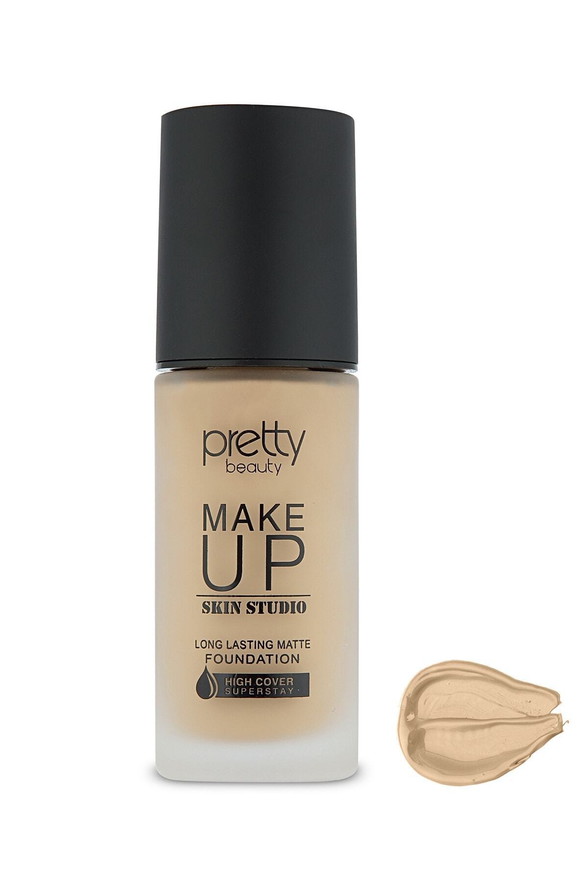 Pretty Beauty Make Up Skın Studıo Yüksek Kapatıcı Etkili Matte Fondöten No:4