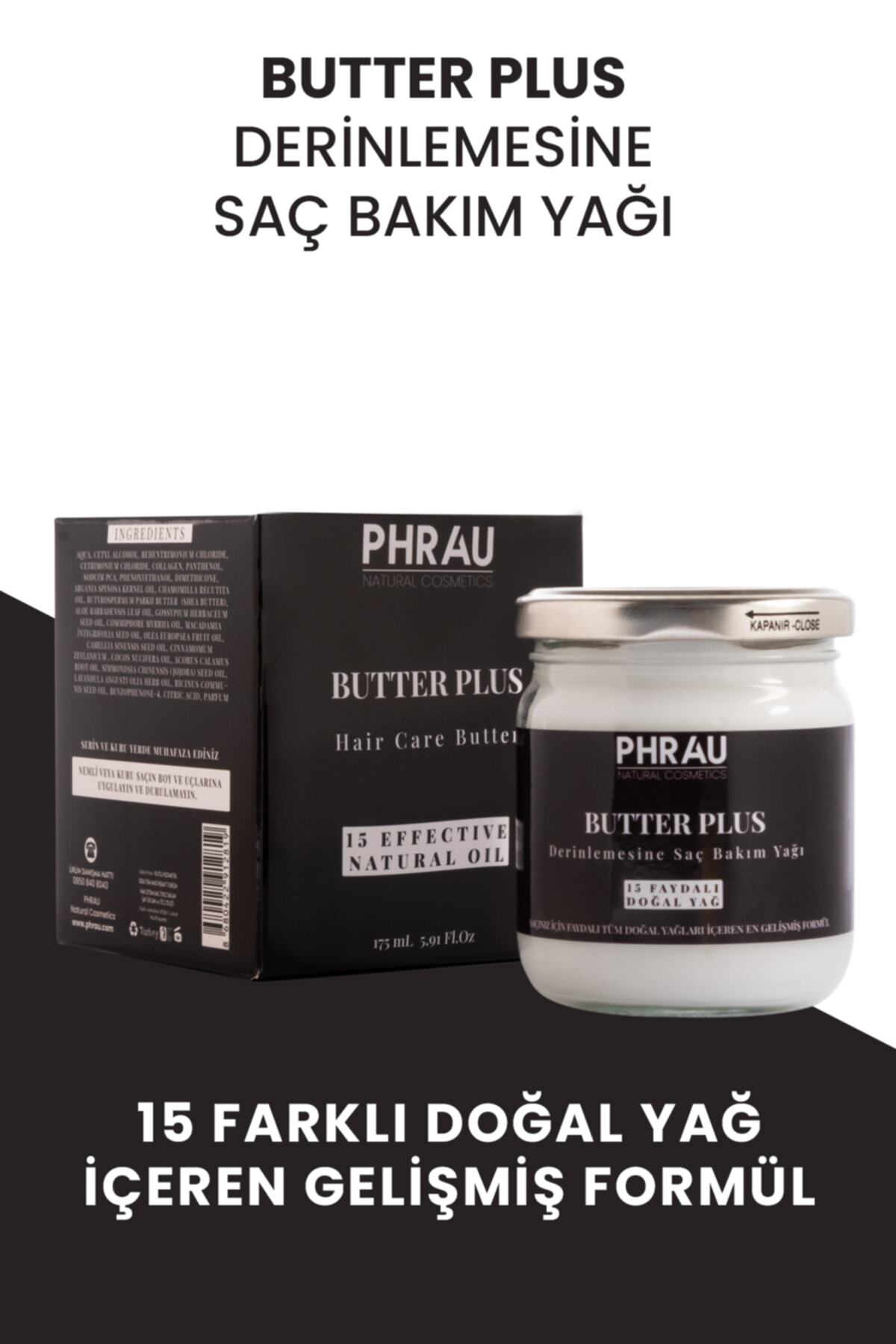 Phrau Butter Plus Derinlemesine Saç Bakım Yağı (15 Doğal Yağ Içeren Besleyici Ve Güçlendirici Formül)