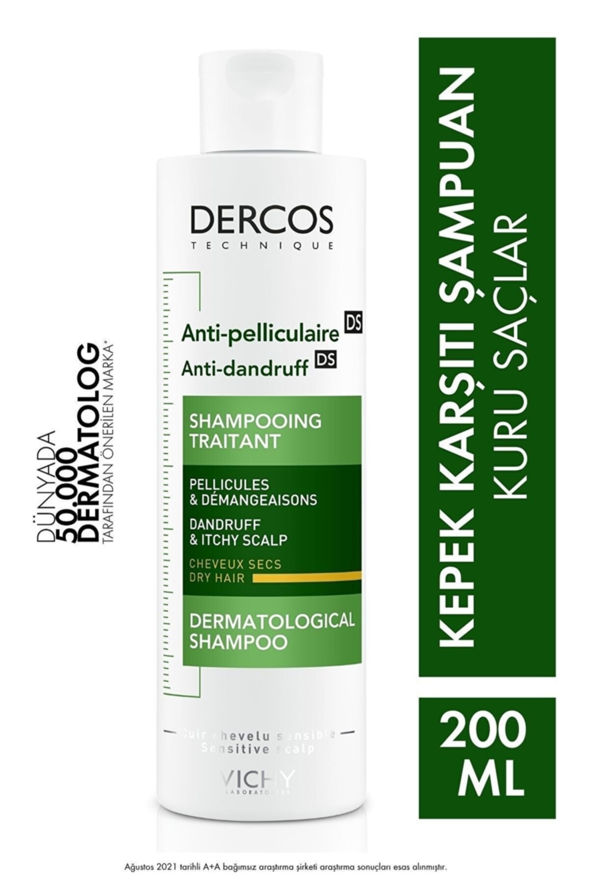 Vichy Hy Dercos Kepek Karşıtı Şampuan 200ml - Kuru Saçlar