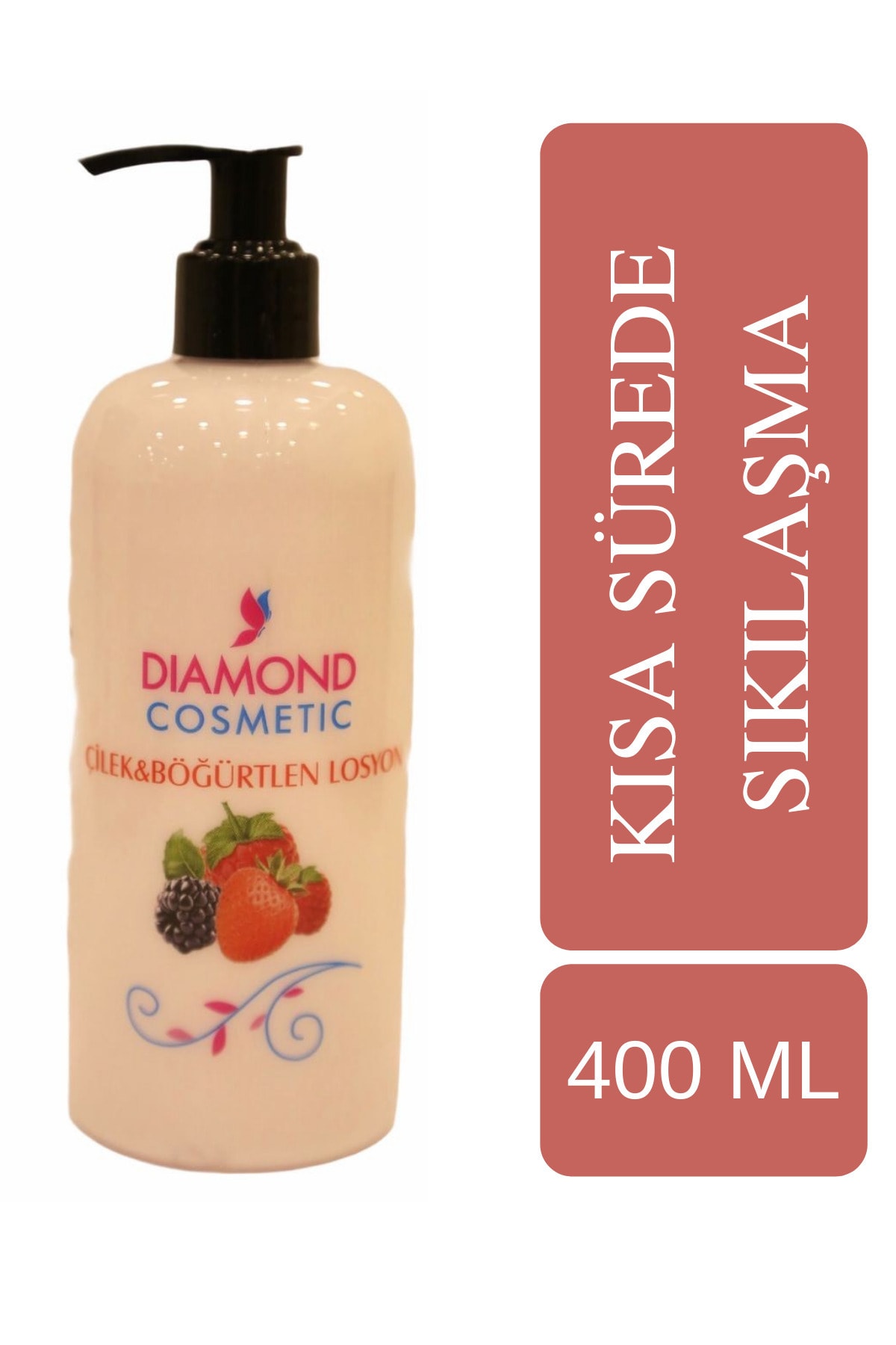 Diamond Kozmetik Çilek & Böğürtlen Özlü Nemlendirici Bakım Kremi Sıkılaştırıcı Vücut Losyonu 400 ml