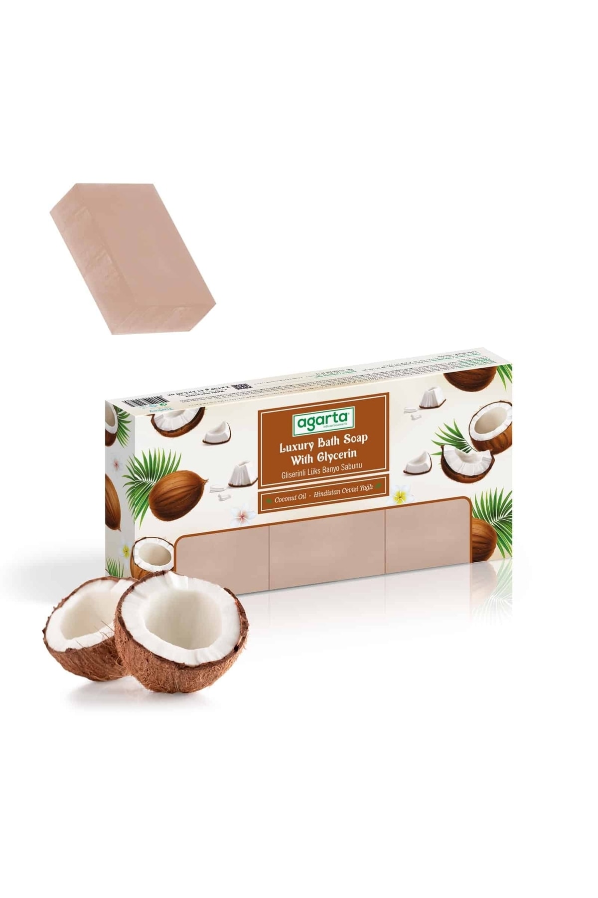 Agarta El Yapımı Doğal Banyo Sabunu Hindistan Cevizi 3*150 gr