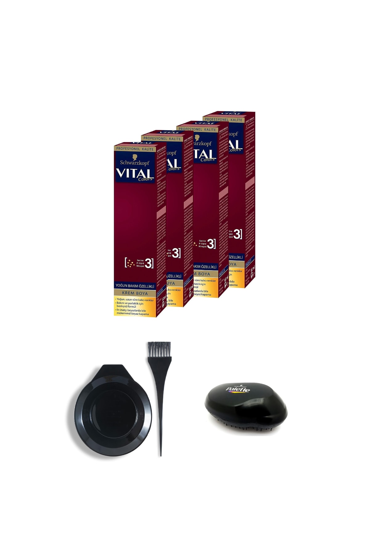 Schwarzkopf Vital Colors Krem Saç Boyası 12-00 Çok Açık Sarı X 4 Adet Saç Boyama Kabı & Tarak Hediye