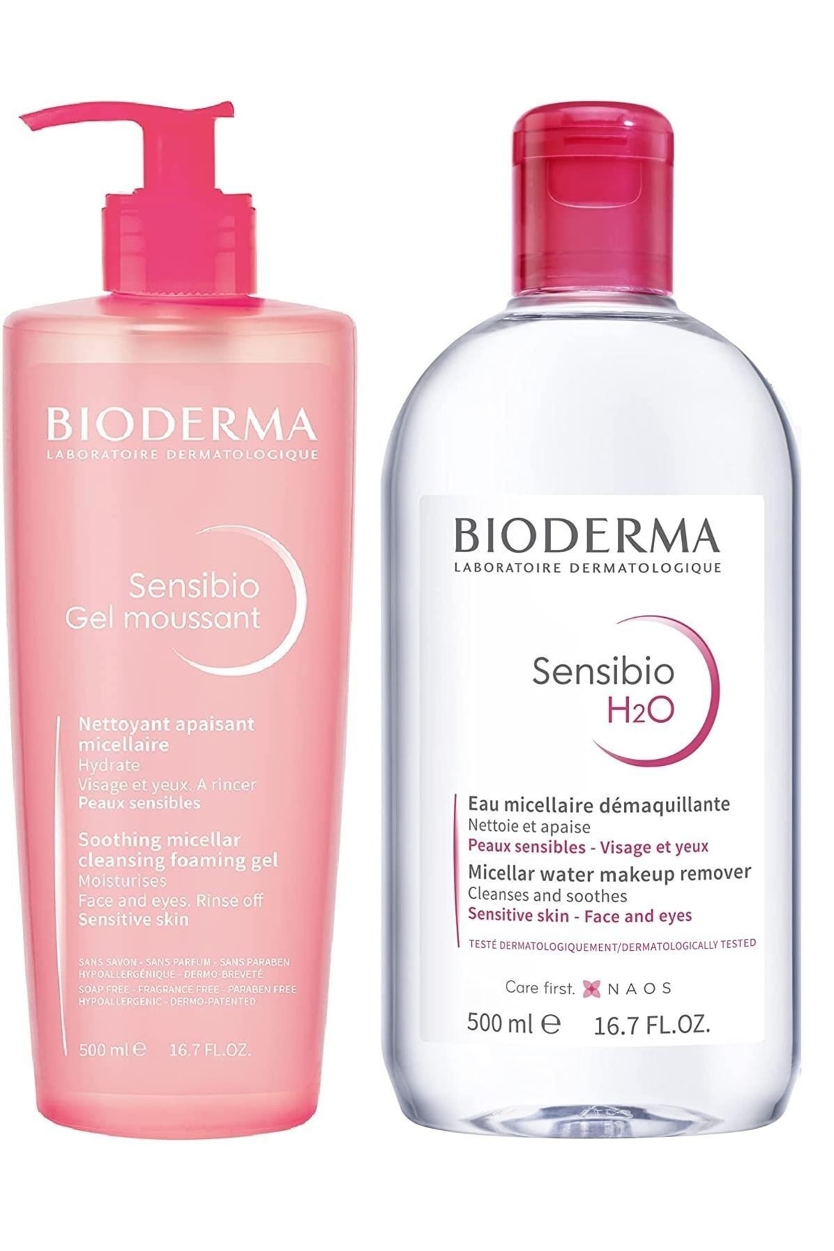Bioderma Sensibio H2o 500 Ml+ Sensibio Gel Moussant Foaming Gel 500 ml