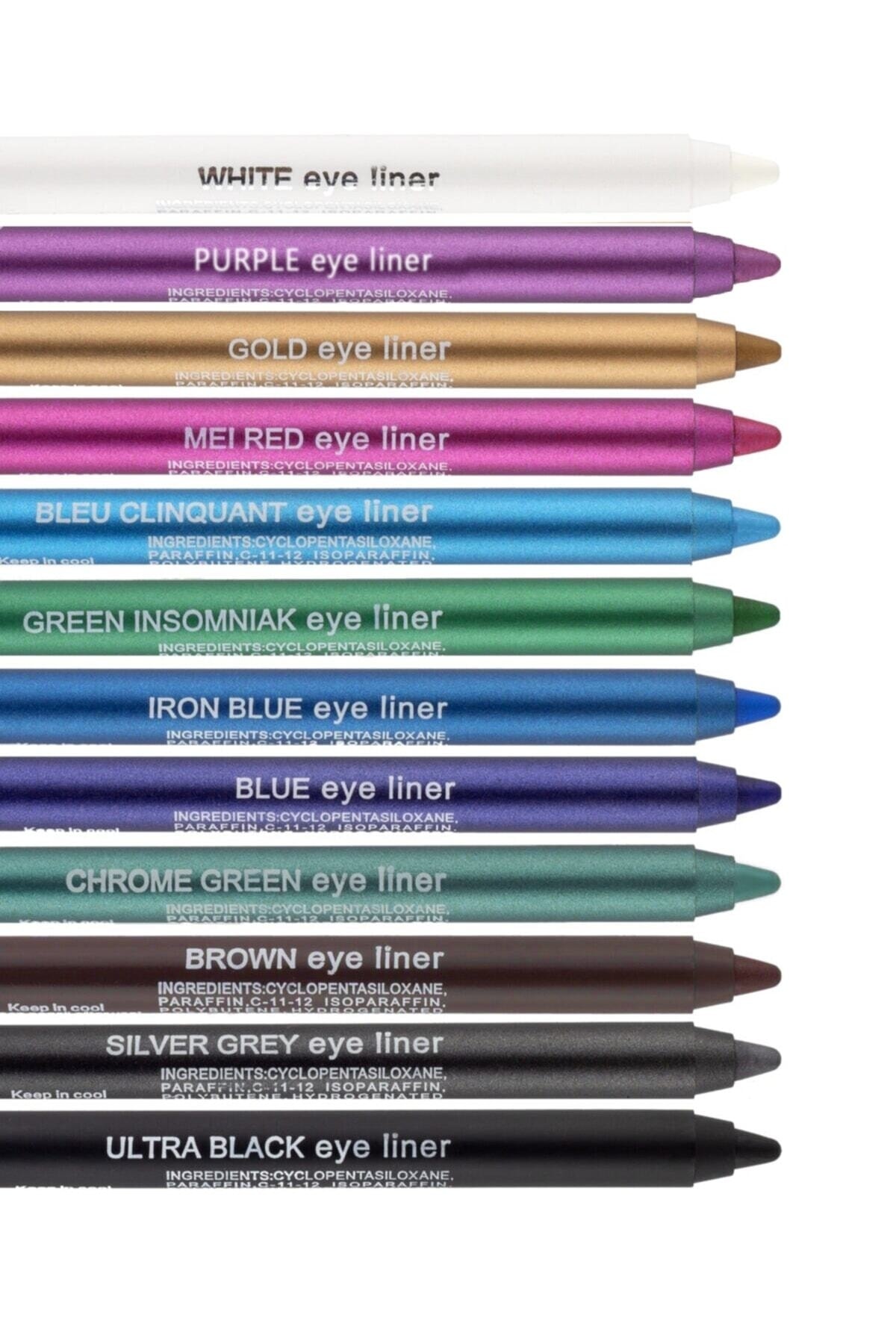 Cosmetic 12 Renkli Neon Eyeliner Yağlı Göz Kalemi Seti 12'lineoneyeliner