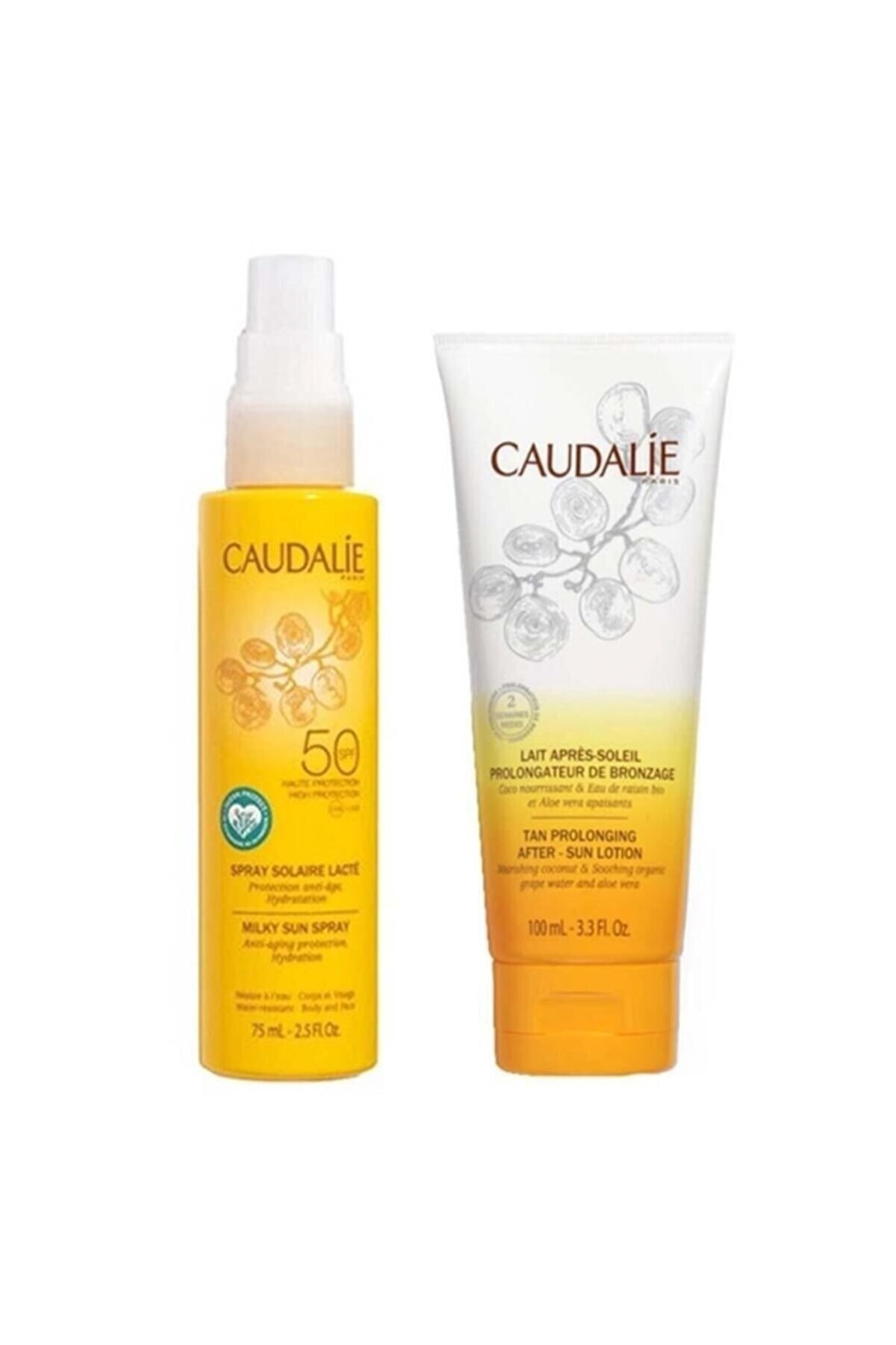 Caudalie Güneş Sütü 50 spf 75 ml Sprey + Güneş Sonrası Kremi 100 ml.