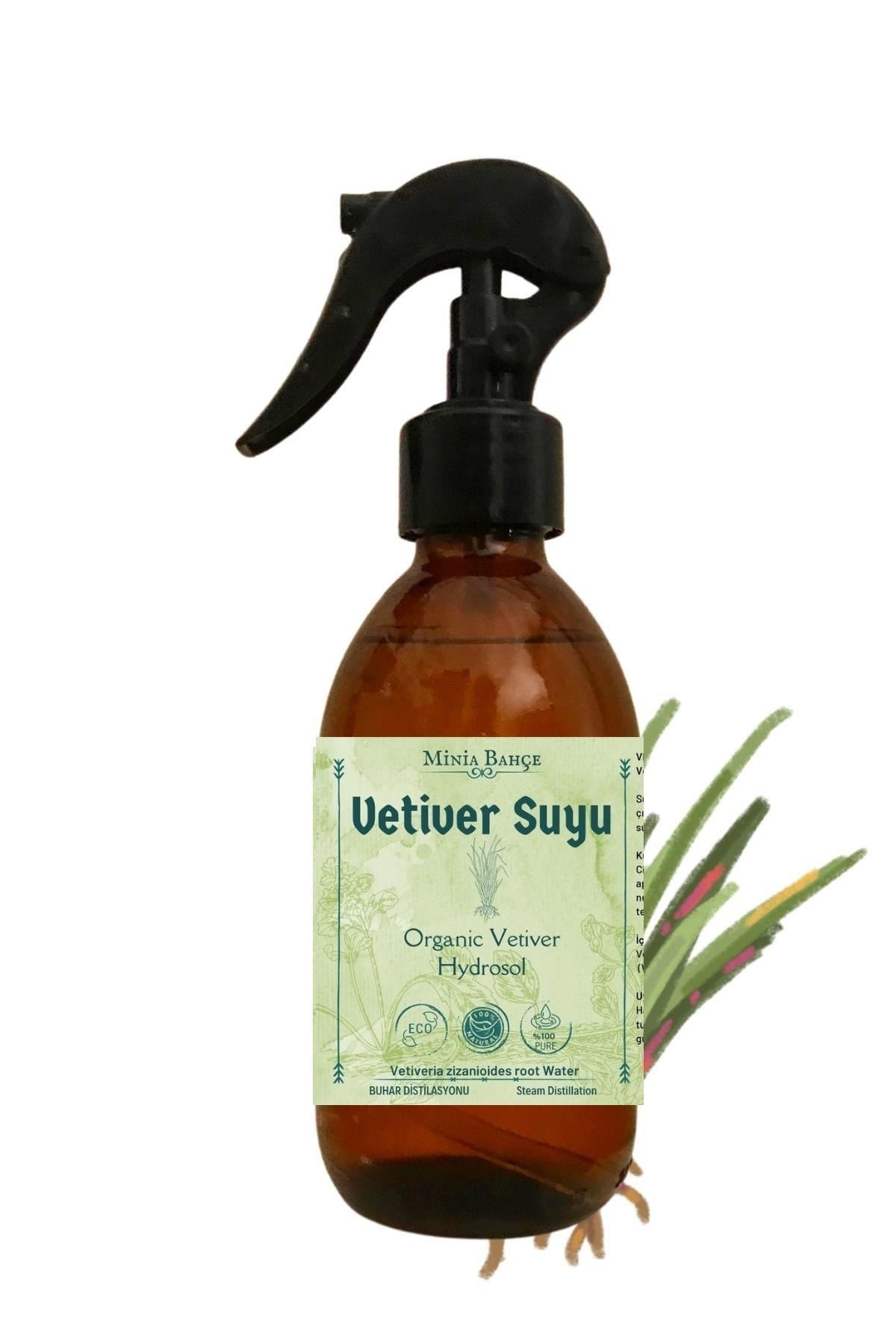 Minia Bahçe Bitki ve Sanat Atölyesi Vetiver Suyu -%100 Doğal Hidrosol, 250ml