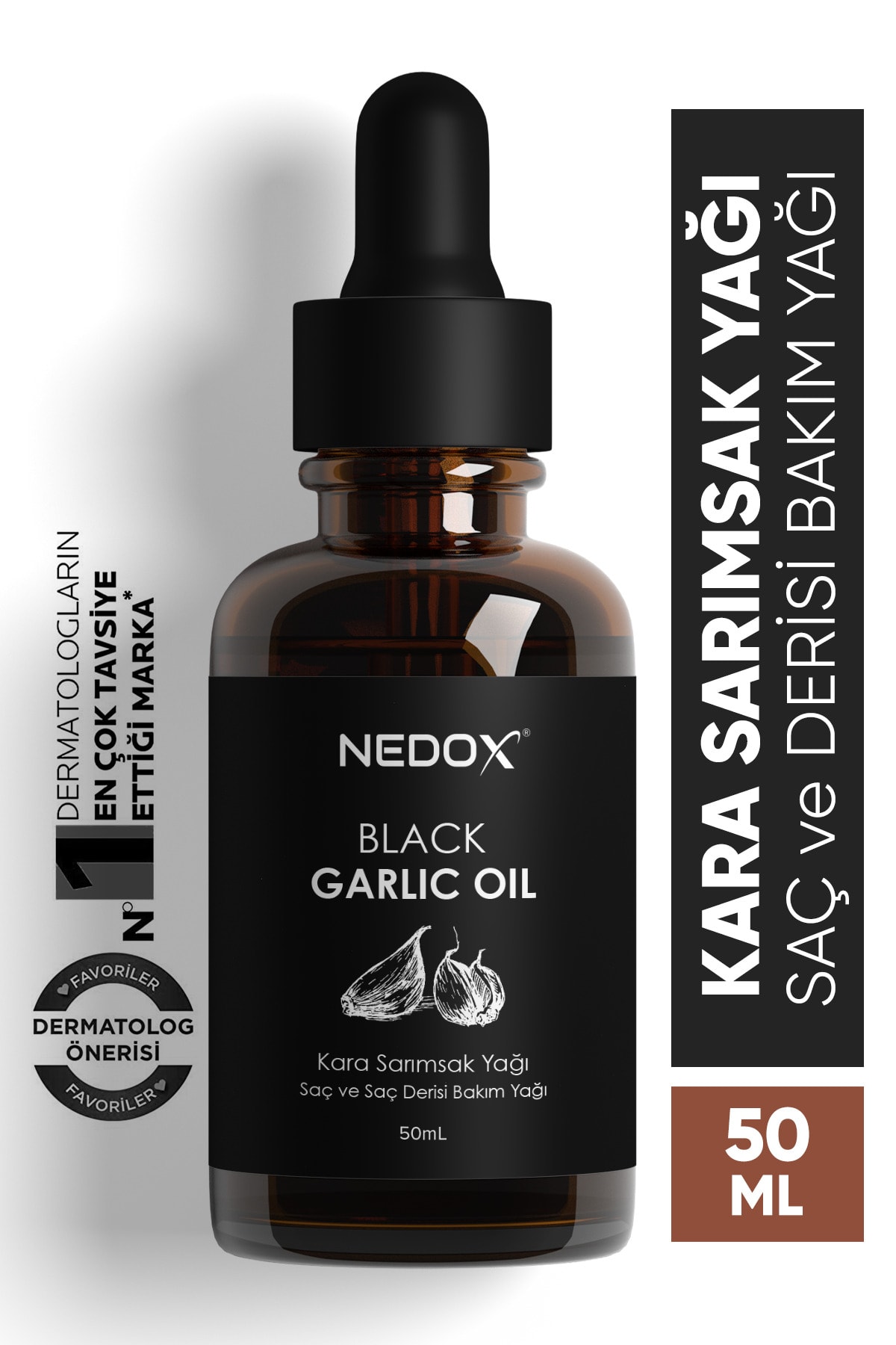 NEDOX Aşırı Yıpranmış Ve Dökülen Saçlara Özel Kara Sarımsak Yağı 50 Ml