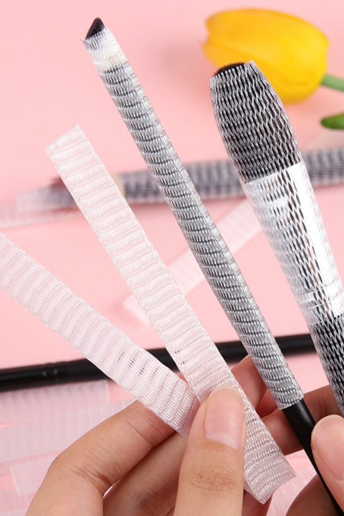 Buffer Makyaj Far Allık Kontür Eyeliner Fırça Malzemeleri Ürünleri Koruyucu File Kapak Örgü Kılıf Set 20li