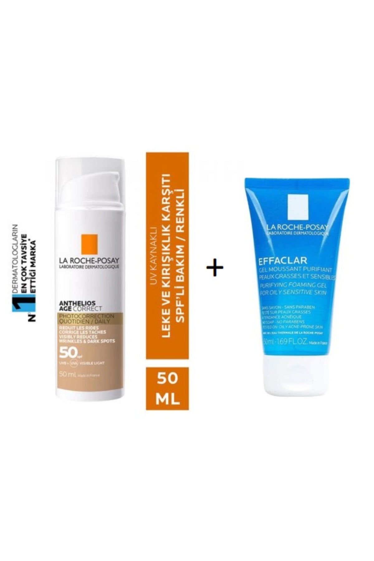 La Roche Posay Lrp Anthelios Age Correct Daily Light Spf50+ Cream 50 Ml + Effaclar Gel 50 Ml
