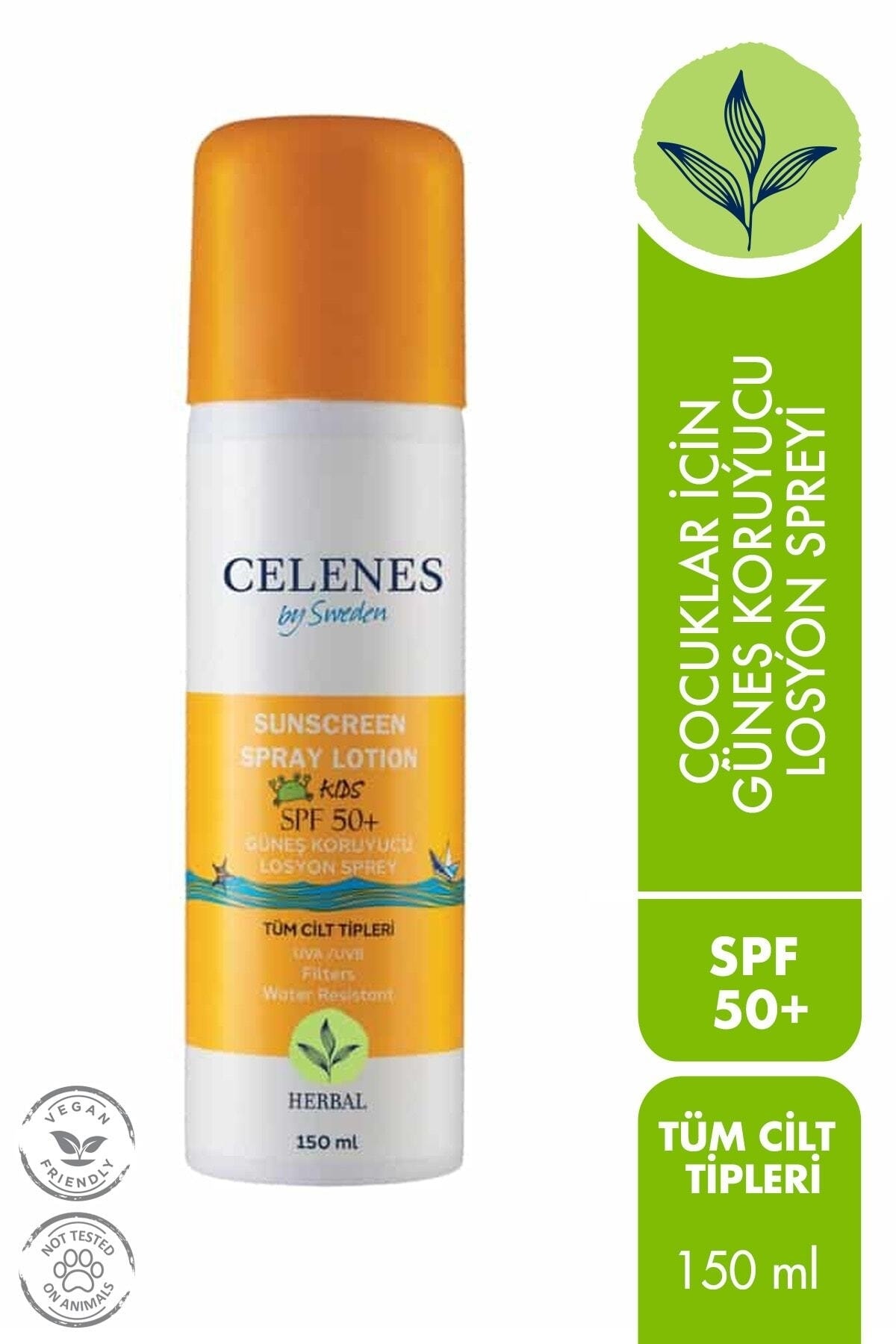 Celenes Güneş Koruyucu Losyon Süper Sprey 50 Spf 150ml/ Çocuk / Tüm Cilt Tipleri