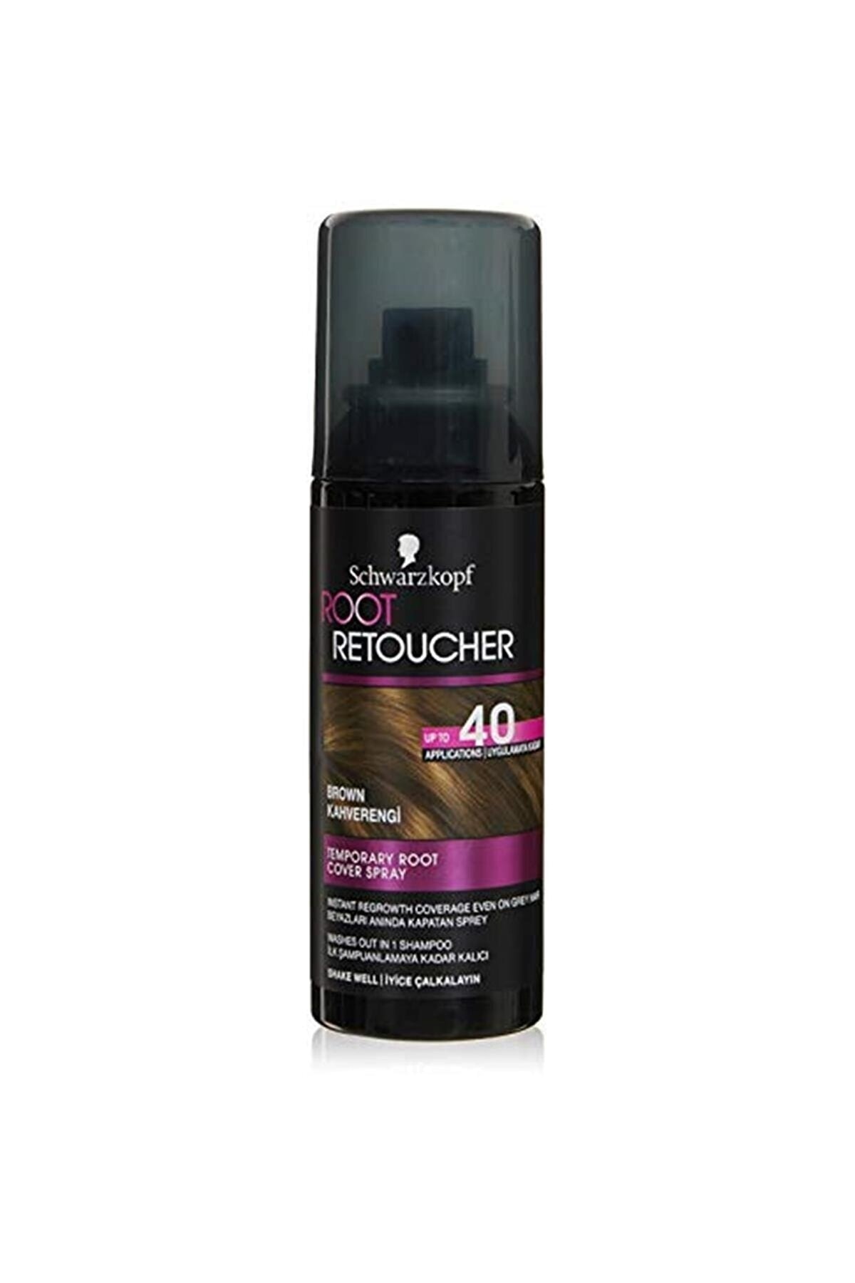 Schwarzkopf Root Retoucher Beyazları Anında Kapatan Sprey Boya Kahverengi, 120 ml