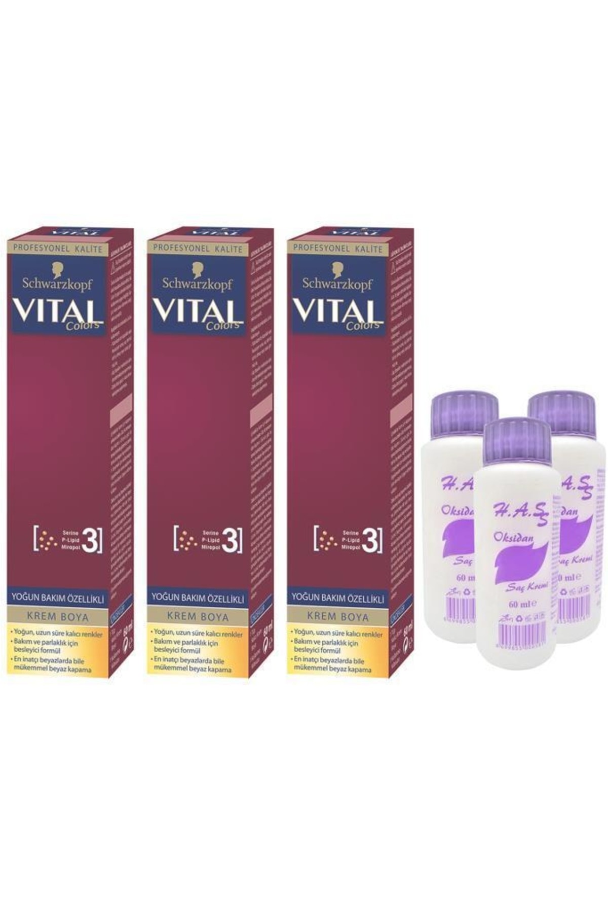 Schwarzkopf Vital Colors Saç Boyası Viyole Kızıl-6-99 H.a.ss Oksidan 60 Ml. (3'ER ADET)
