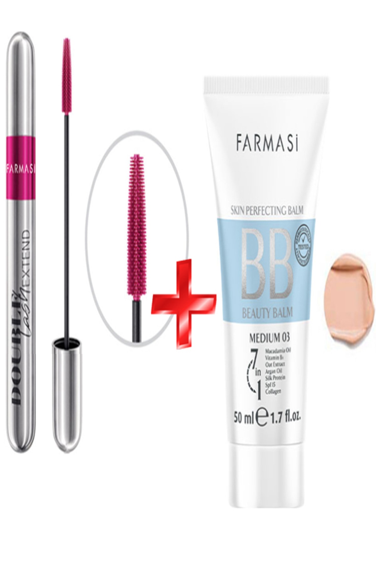 Farmasi Double Lash Extend Çift Etkili Maskara+ Bb Krem Orta 50 ml 03(2'li Set)