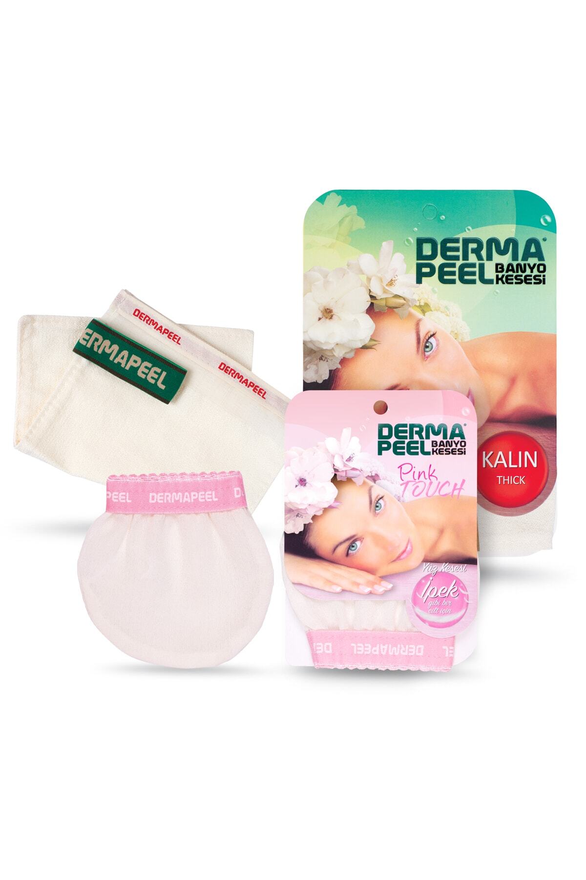 Dermapeel Kalın Banyo Kesesi Pink Touch Yüz Kesesi Set