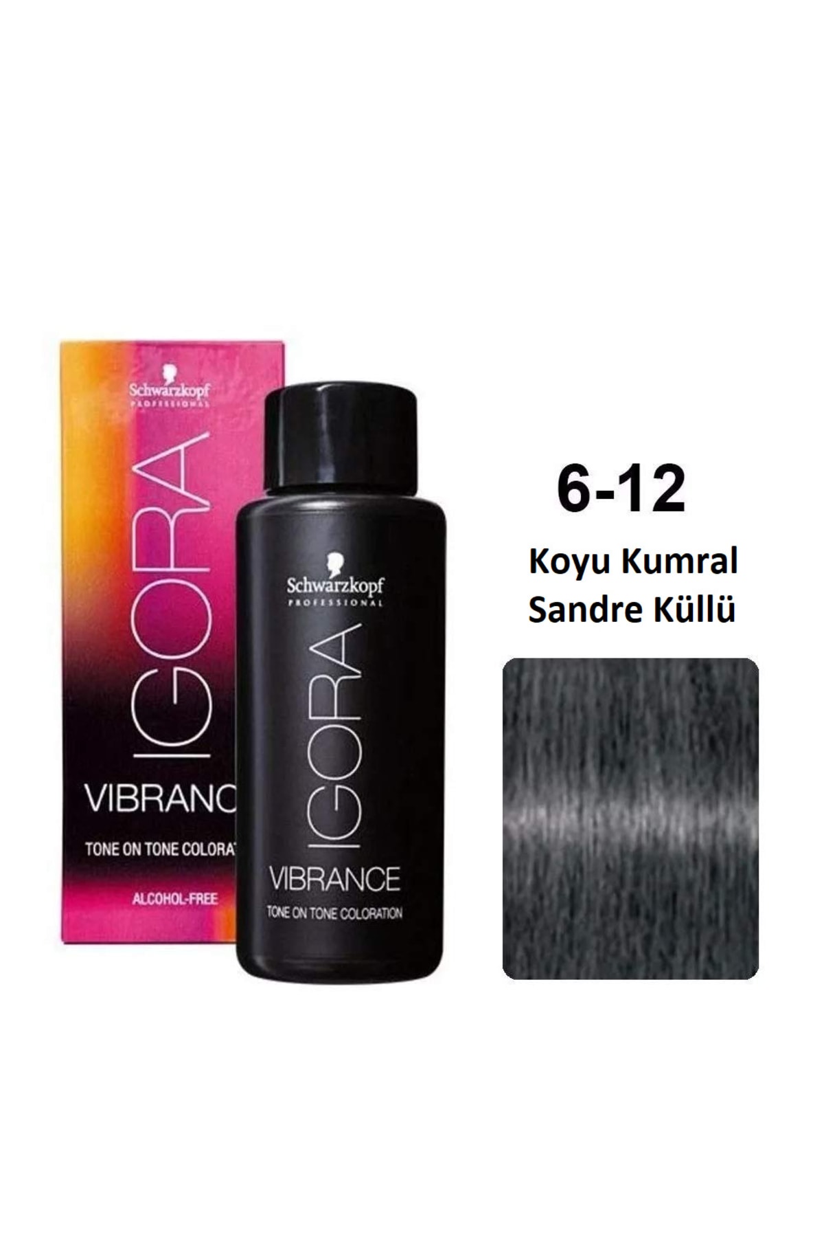 Schwarzkopf Igora Vibrance 6-12 Natural Dark Brown Cendre Ashed Tonner Ammonia Free Long Lasting Hair Color