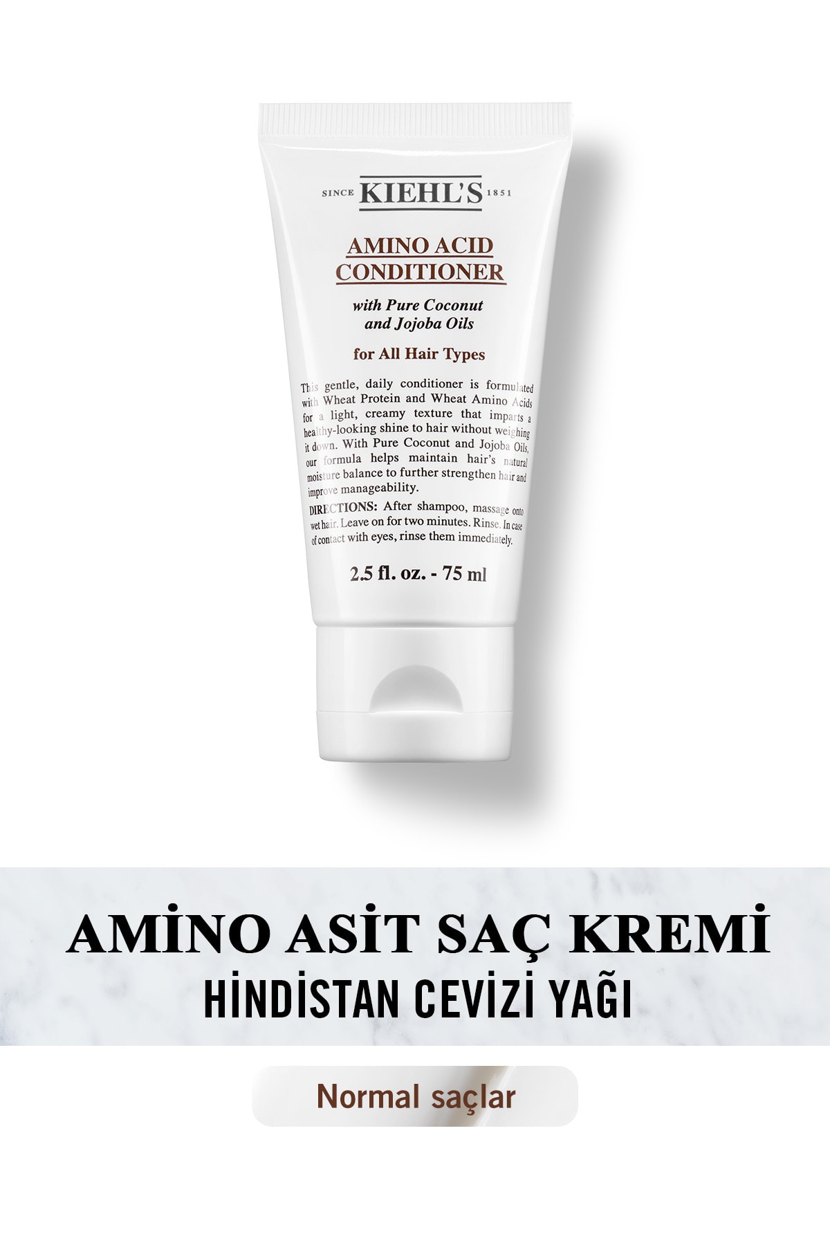 Kiehl's Amino Acid Normal Saçlar İçin Hindistan Cevizi Yağı İçeren Saç Kremi 75 ml