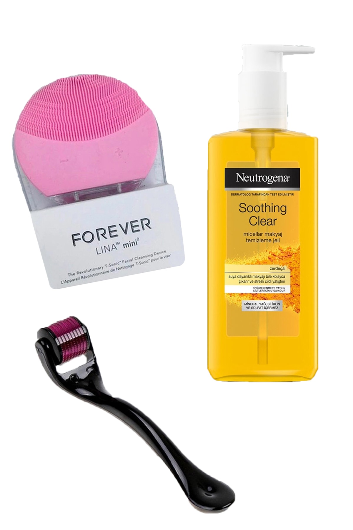 Neutrogena Sivilce Karşıtı Cilt Temizleme Jeli + Forever Cilt Temizleme&masaj Aleti+ Derma Roller
