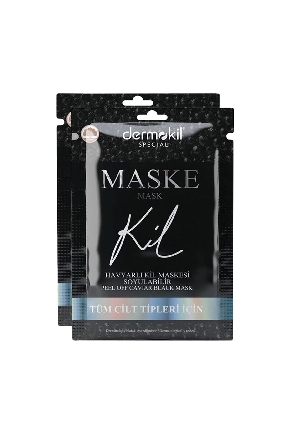 Dermokil Soyulabilir Havyarlı Siyah Kil Yüz Maskesi Tüm Cilt Tipleri Için 15 Ml X 2 Adet