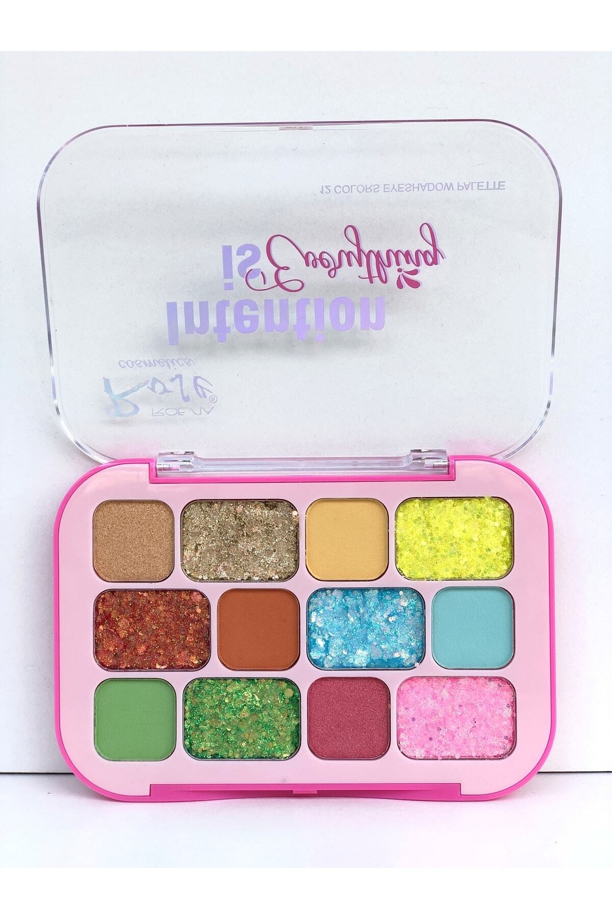 Cosha Beauty Glitter Far Rose Intentıon 15'li, Glitterli Far Paleti