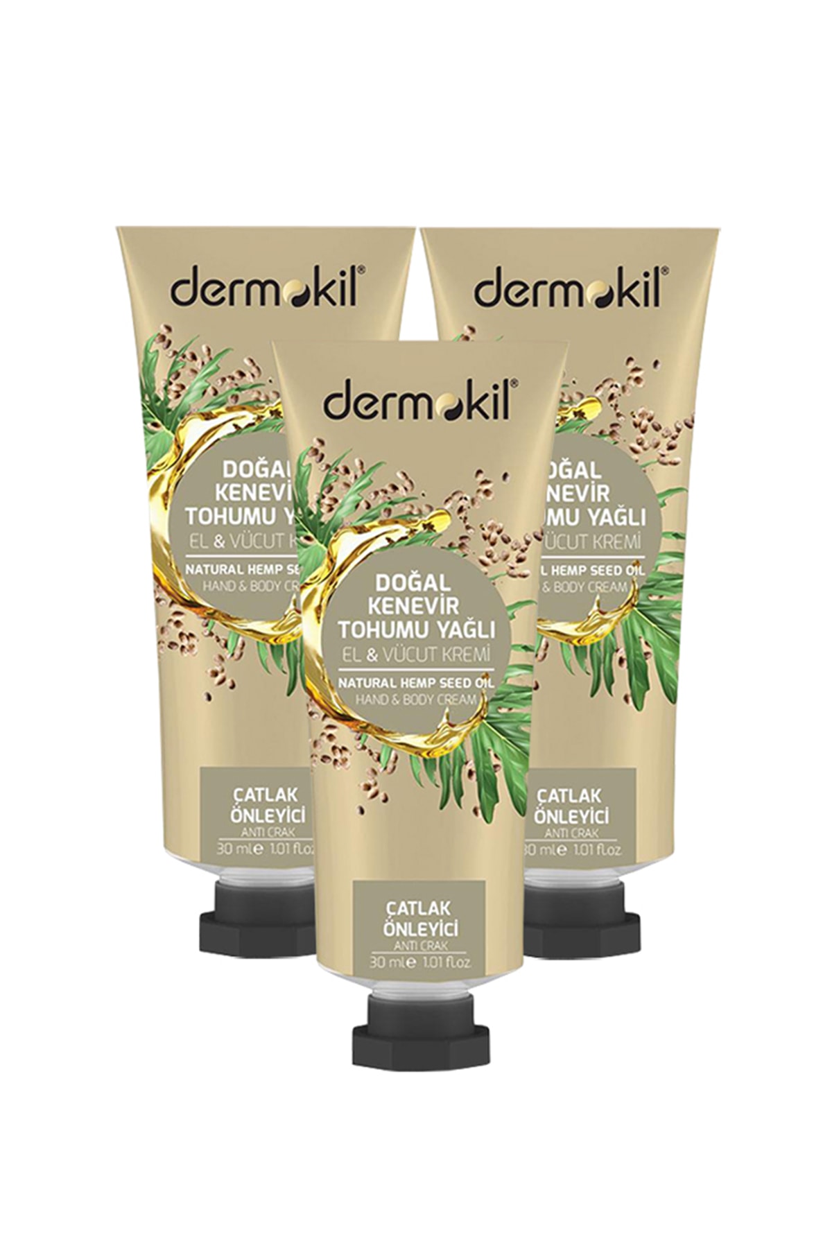 Dermokil Kenevir Tohumu Yağlı El Ve Vücut Kremi 75 ml x 3 Adet