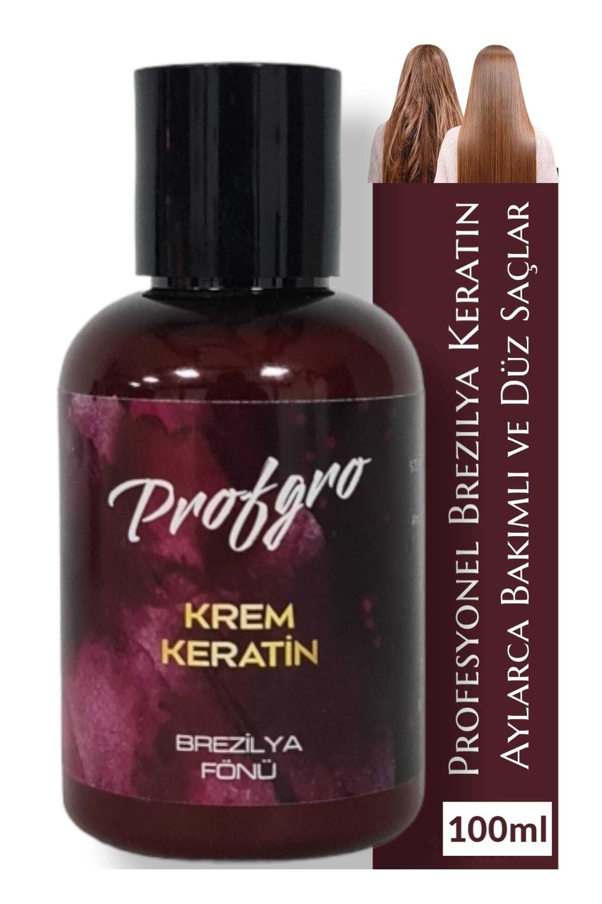 PROFGRO Brezilya Keratin Botox Bakım Kolay Kullanım 100ml / Aylarca Düz Ve Bakımlı Saçlar