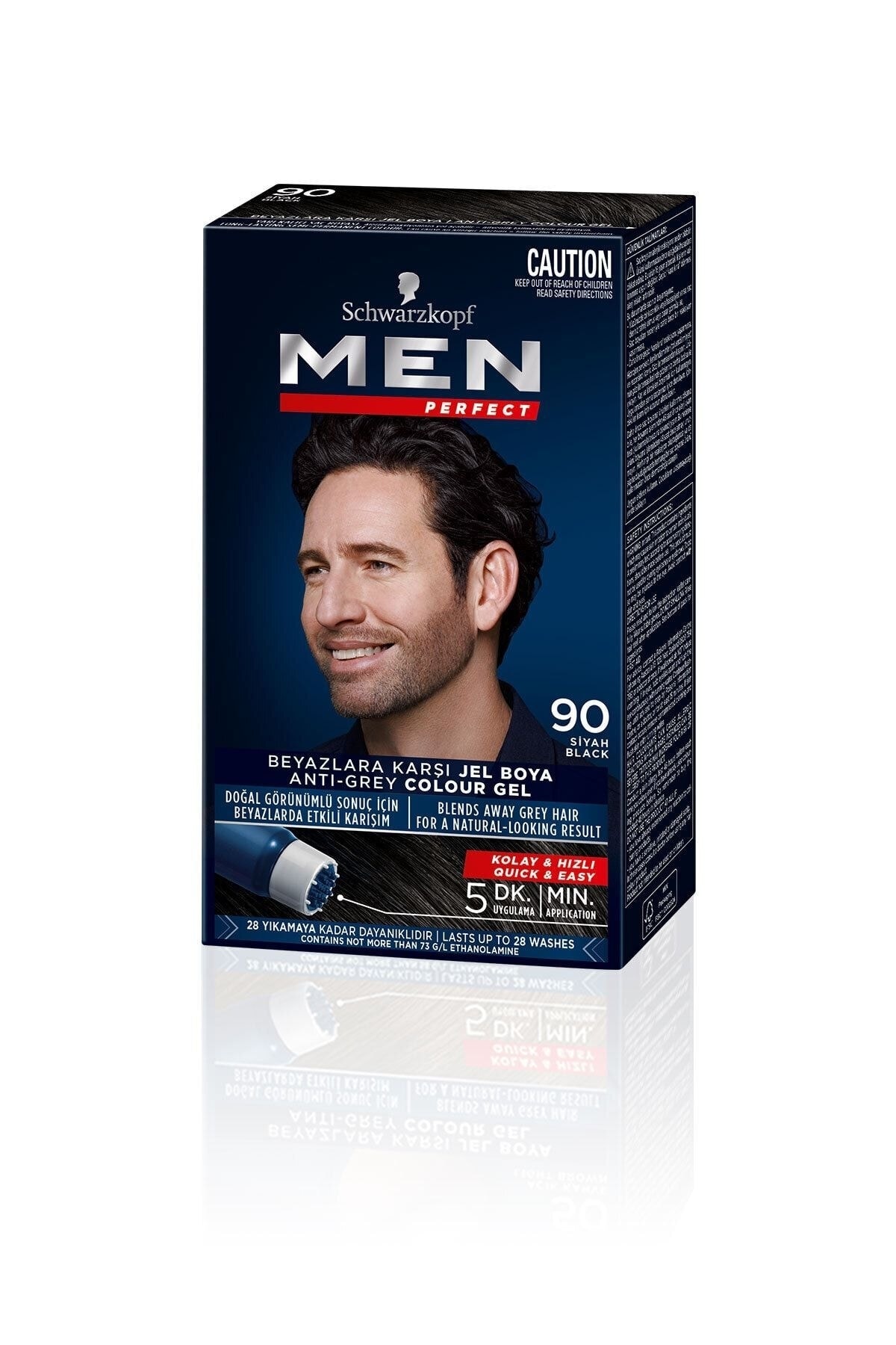 Schwarzkopf Men Perfect Beyazlara Karşı Etkili Kalıcı Hızlı Jel Saç Boyası Siyah 90 50 Ml