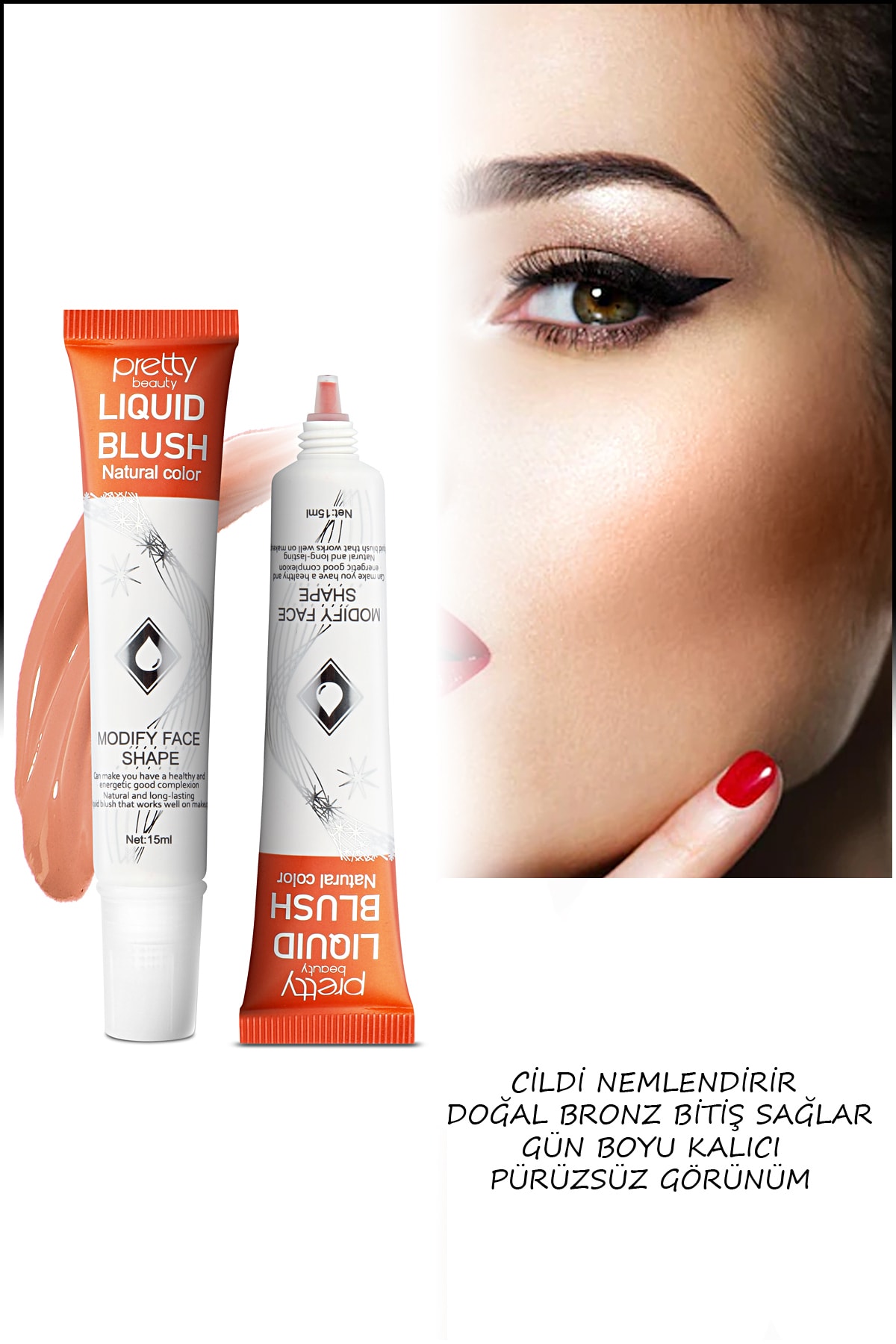 Pretty Beauty Doğal Görünümlü Likit Allık Uzun Süre Kalıcı