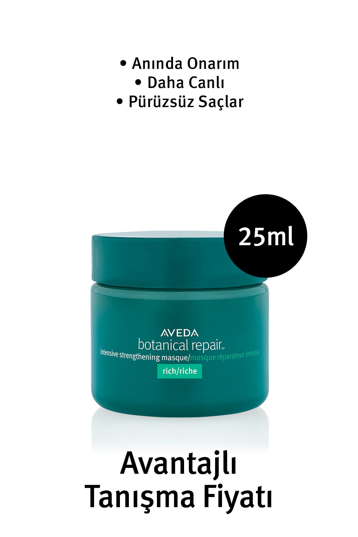 Aveda Botanical Repair Yıpranmış Saçlar için Onarım Maskesi: Zengin Doku 25ml