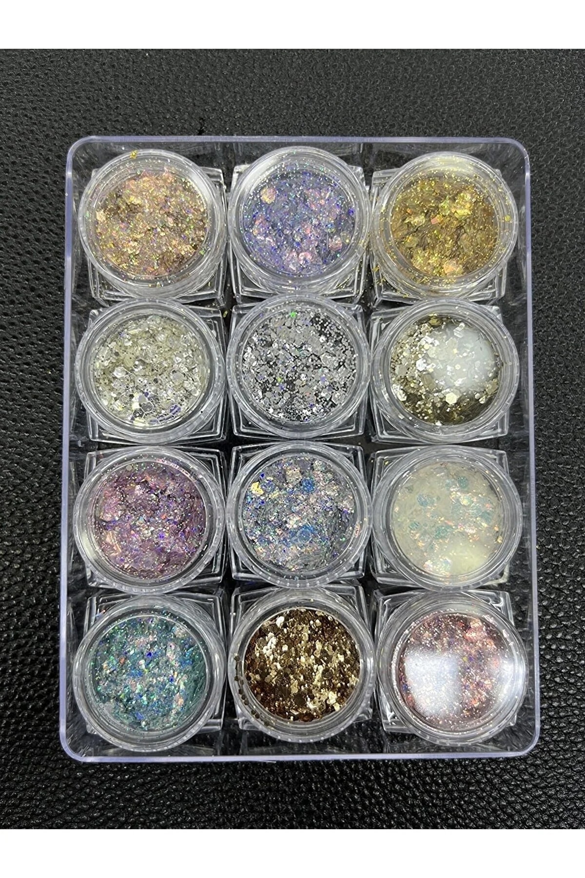 12 Adet Epoksi Sim Ve Pul Seti Nail Art Ve Makyaj Glitter Tırnak Süsleme Seti