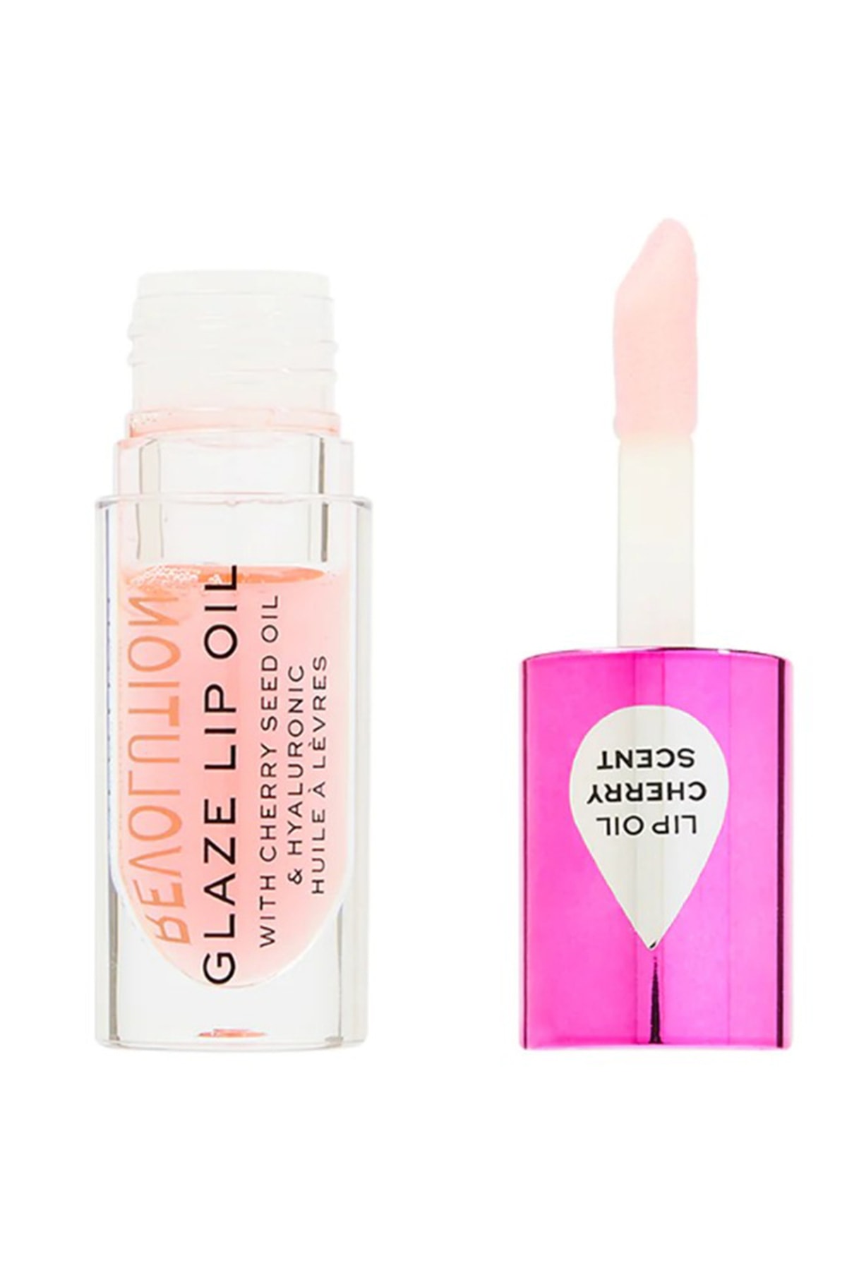 Revolution Glaze Lip Oil Cherry Scent&hyaluronic Huile Glam Pink