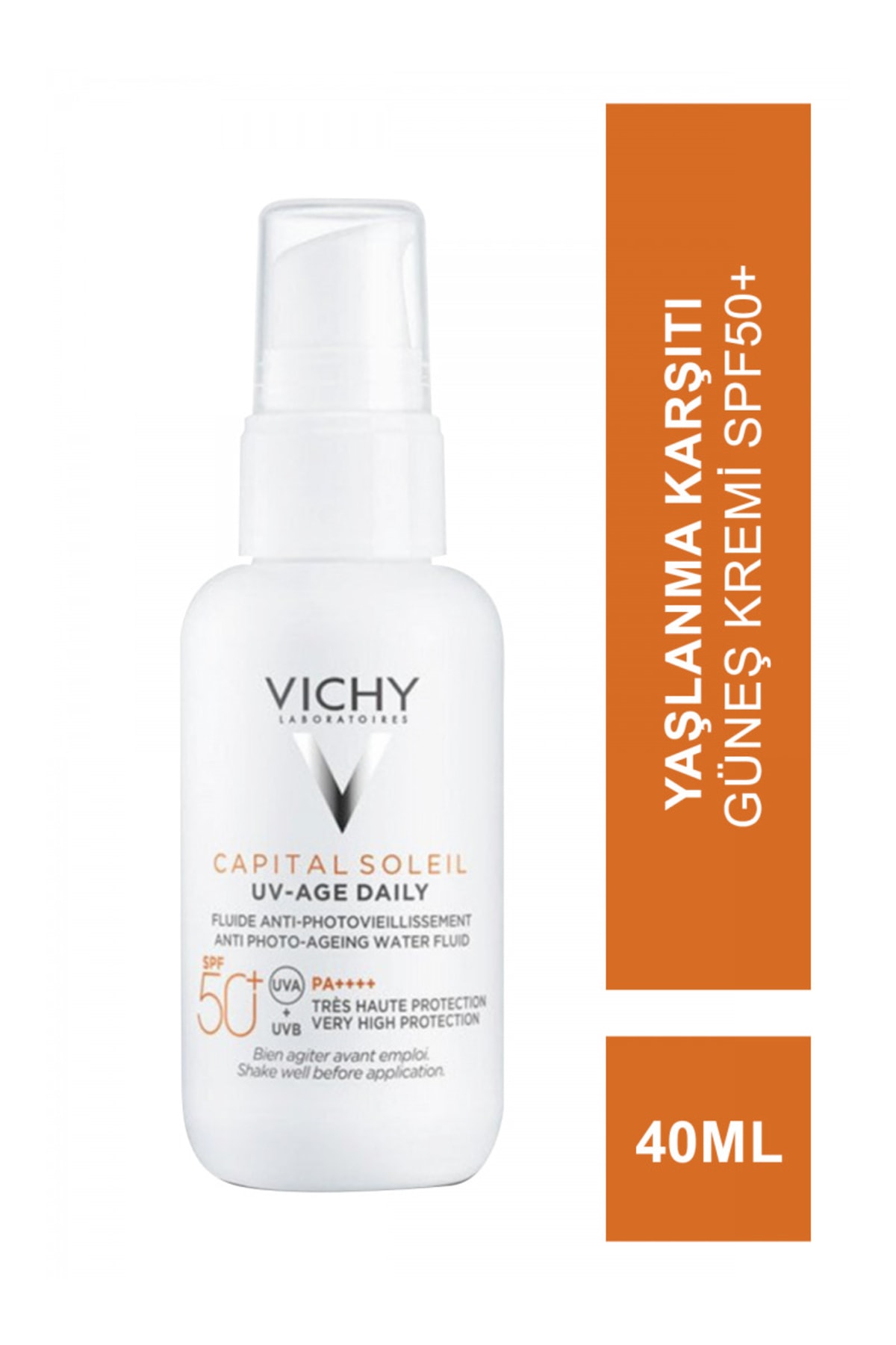 Vichy Capital Soleil Uv -age Daily-spf 50+ Foto Yaşlanma Karşıtı Hafif Dokulu Yüz Güneş Kremi 40 Ml