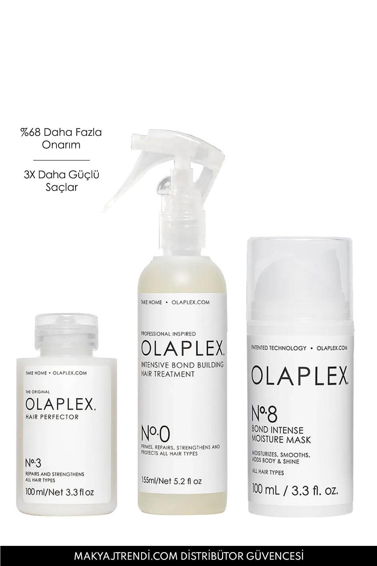 Olaplex The Bond Treatment System - Yoğun Onarıcı & Nemlendirici & Bağ Güçlendirici Üçlü Saç Bakım Seti