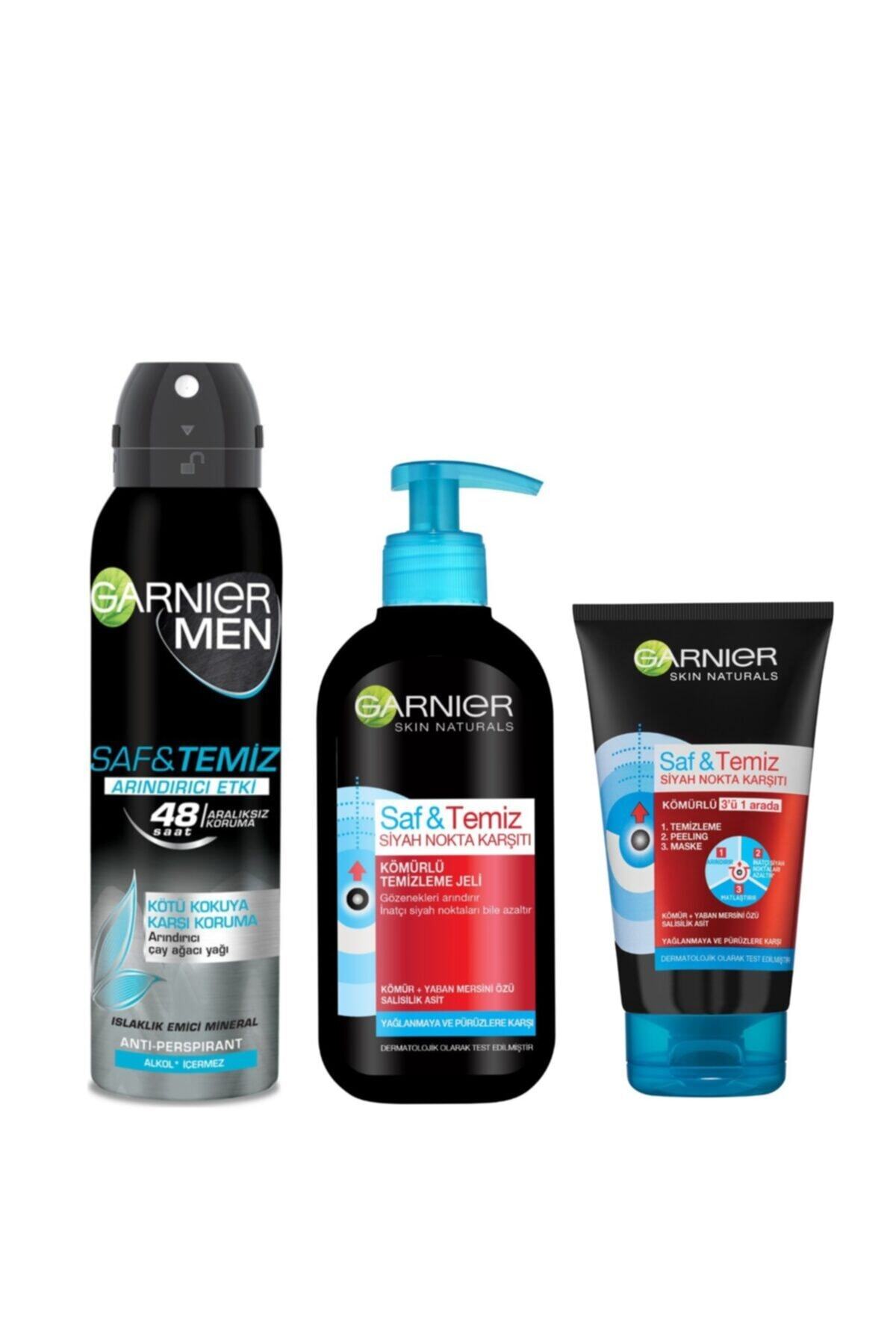 Garnier Men Deodorant Saf Temiz Kömür Cilt Bakım Seti