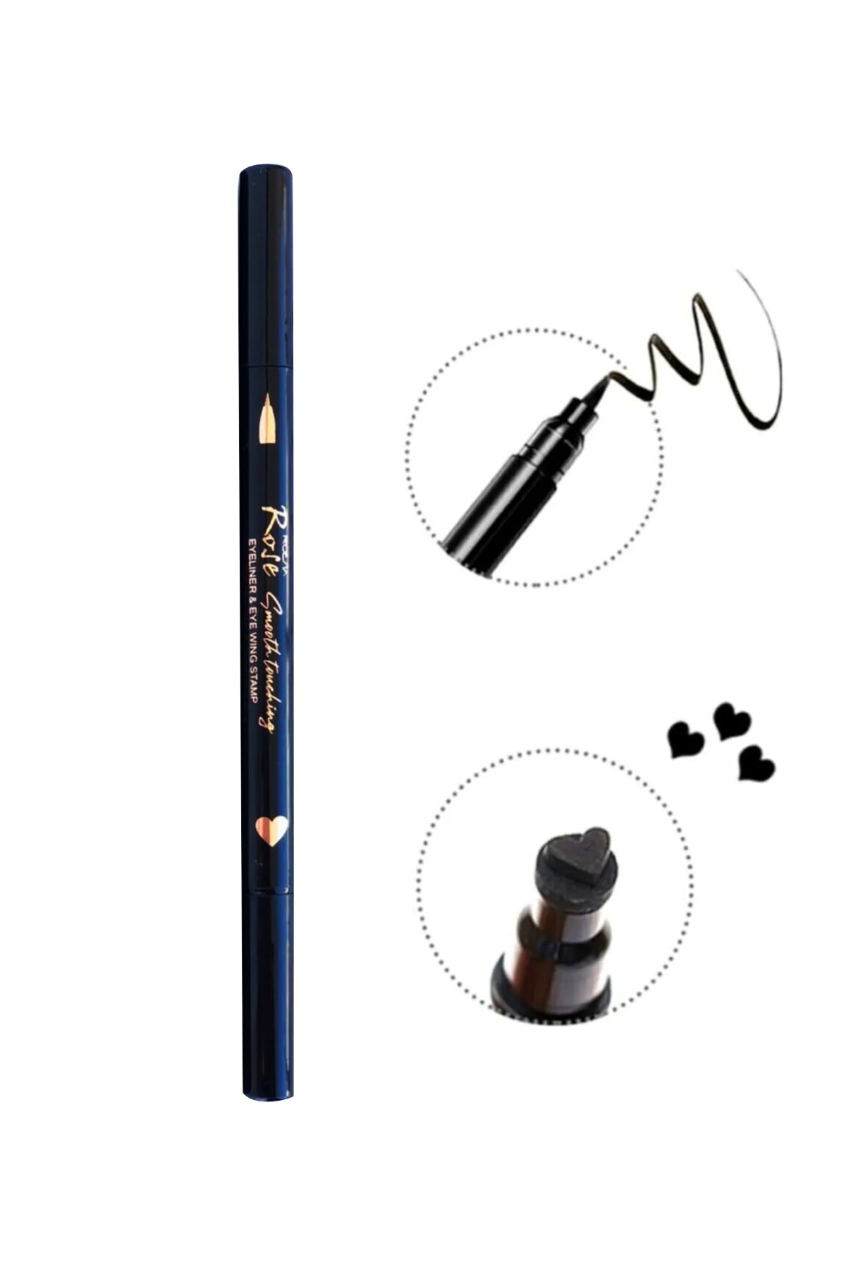 Roesia Rose Bir Tarafı Kalem Bir Tarafı Kalp Figürlü Eyeliner