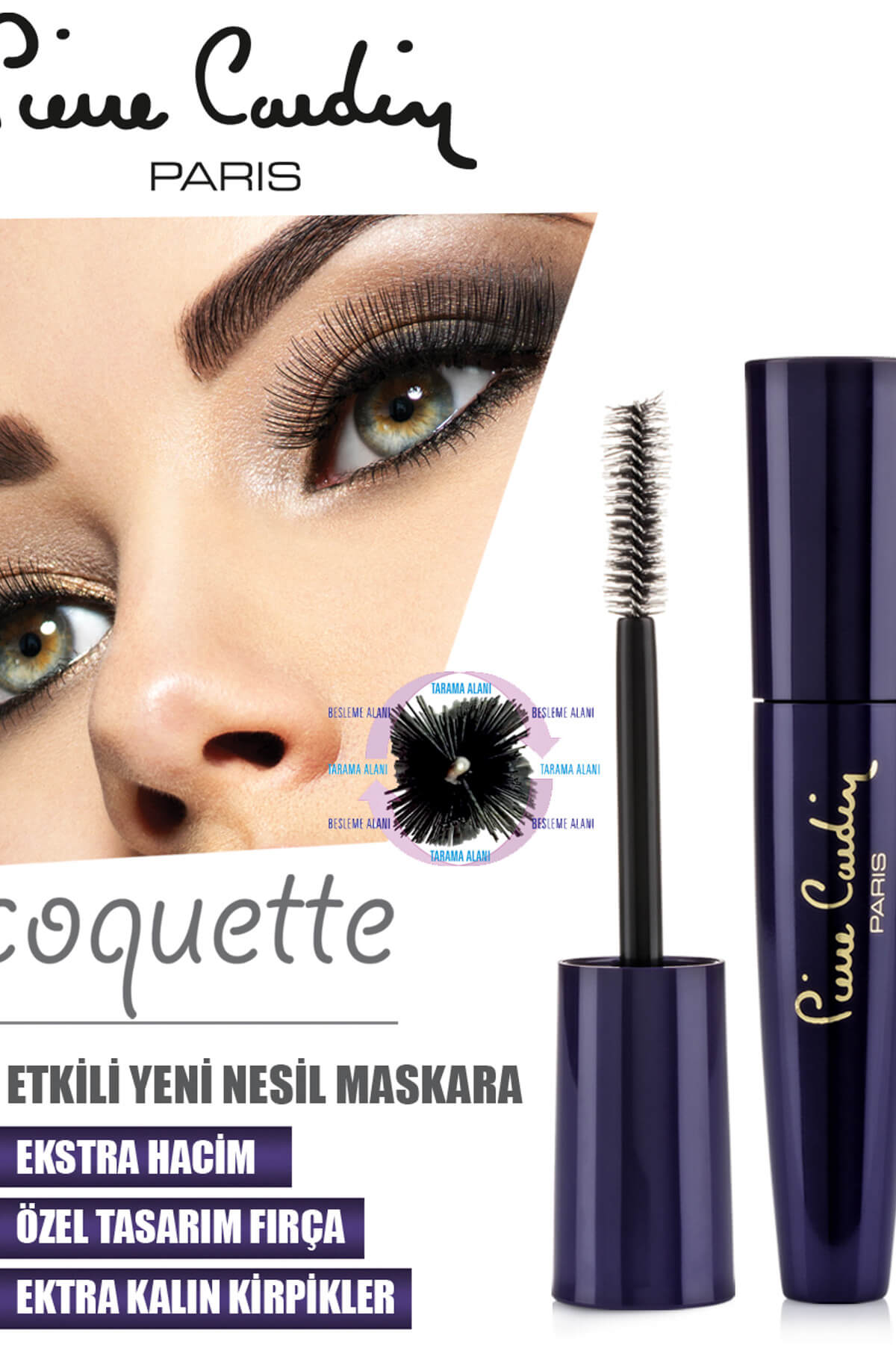 Pierre Cardin 3 Etkili Hacim Veren Maskara - Coquette Exaggerated Mascara Siyah 8680570454230